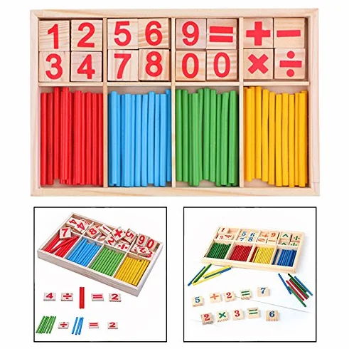 Bâton en Bois Mathématique Matériel Éducatif pour Enfants Jouet Préscolaire