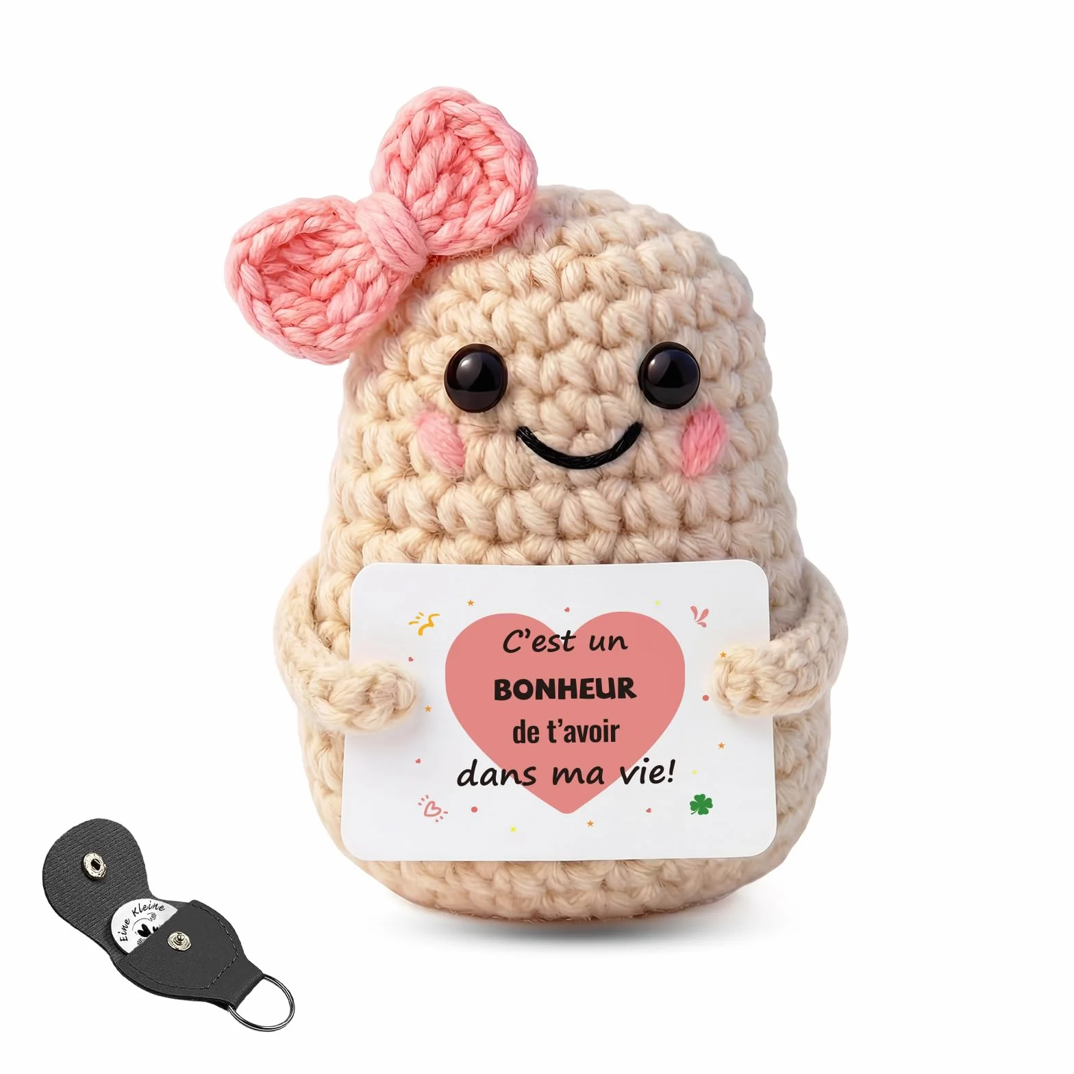 Poupées de Pomme de Terre en Français, Petite Patate Crochet avec Porte Clés, Cadeau Original Amusant