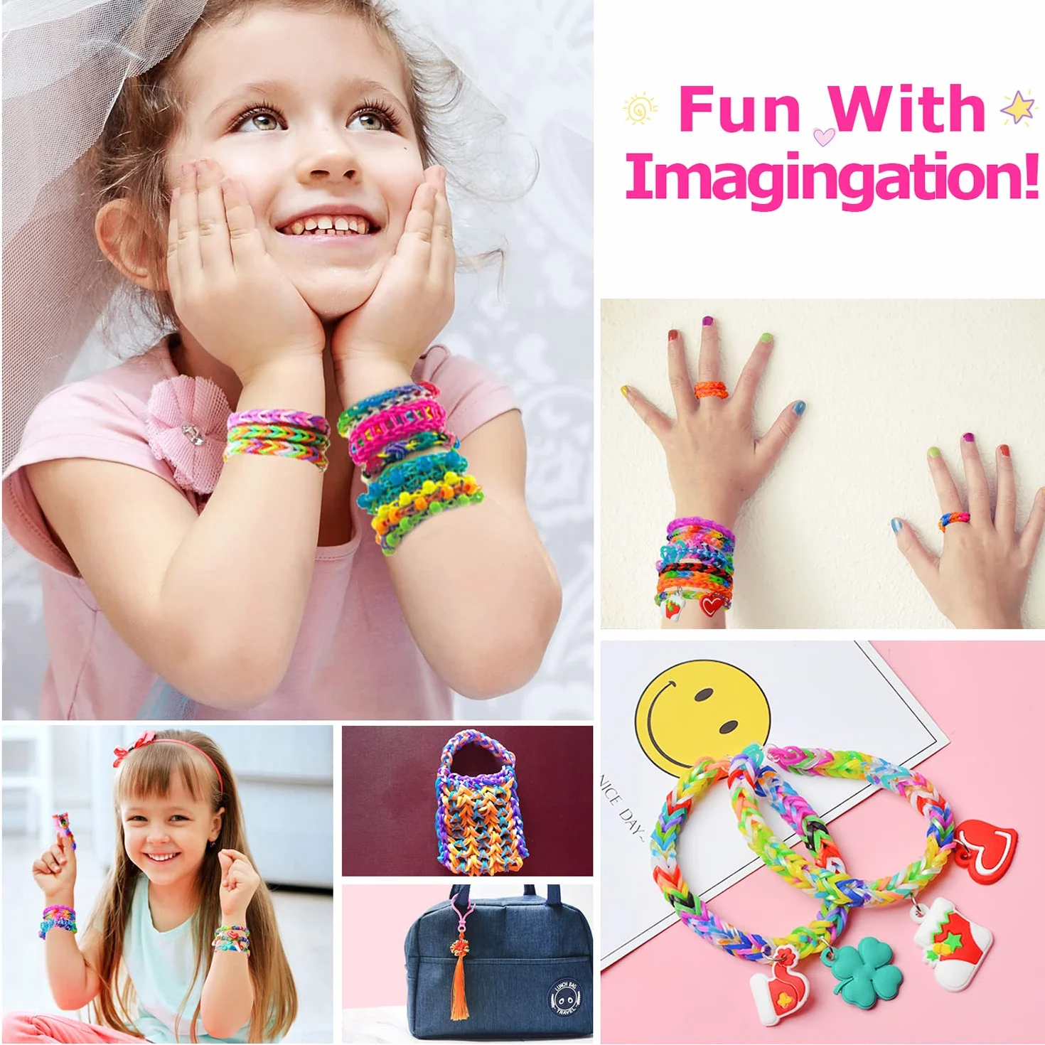 Yestrong 2500+ Elastique Bracelet Kit, 40 Grilles Bricolage Loom Bands avec Boîte de Rangement