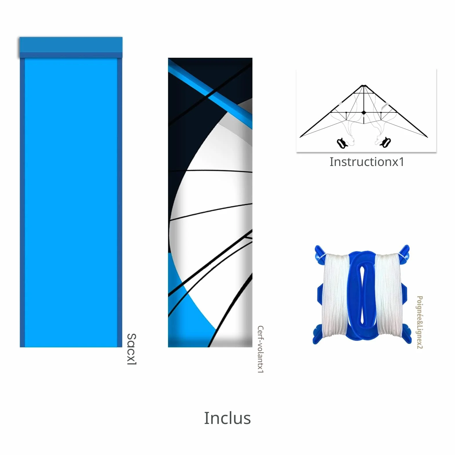 Cerf-volant de Acrobatie à Double Ligne Touch the sky pour Enfants et Adultes, Facile à Voler