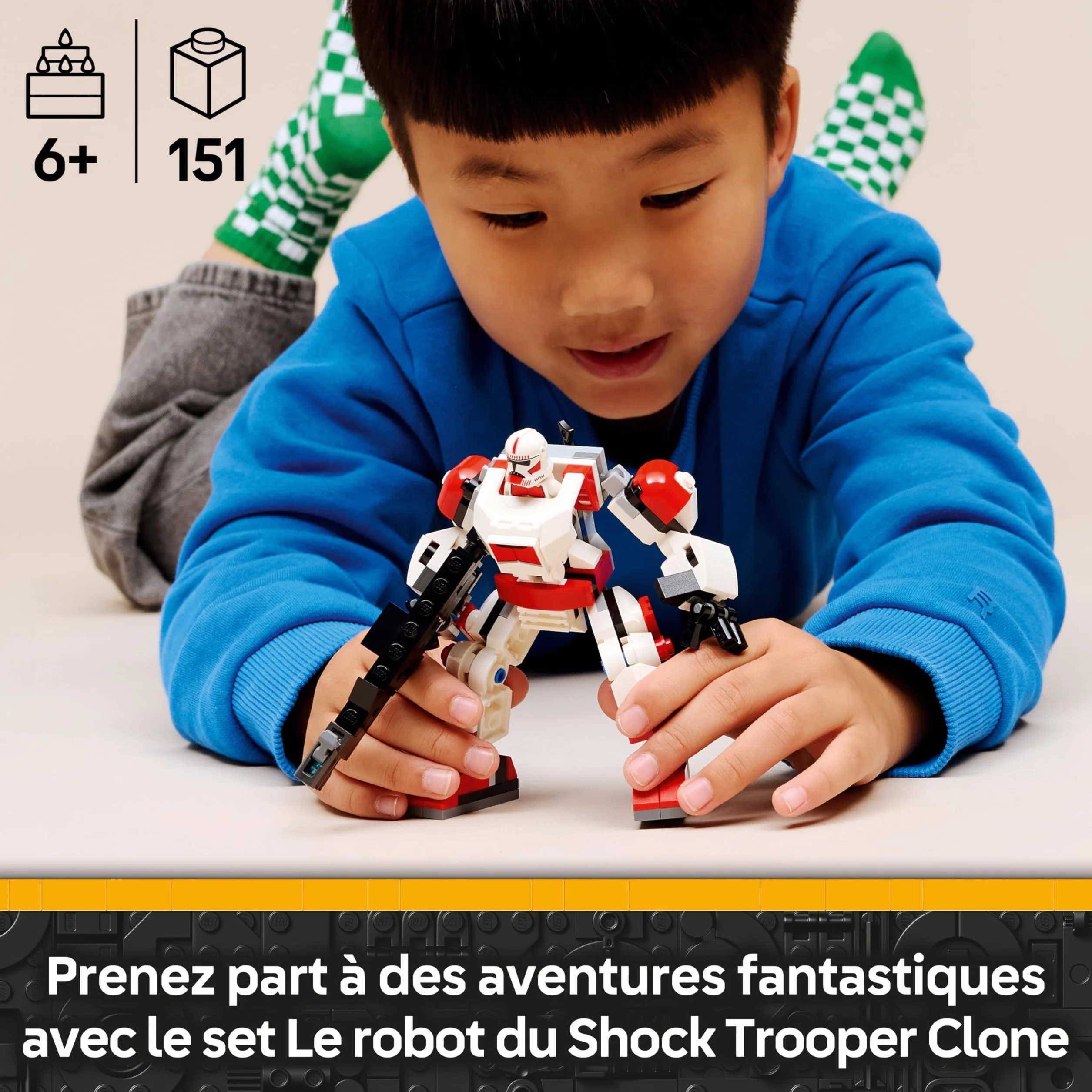 LEGO Star Wars 75448 Robot du Shock Trooper Clone - Jouet Robot Figurine Articulée avec Fusil Blaster & Minifigurine