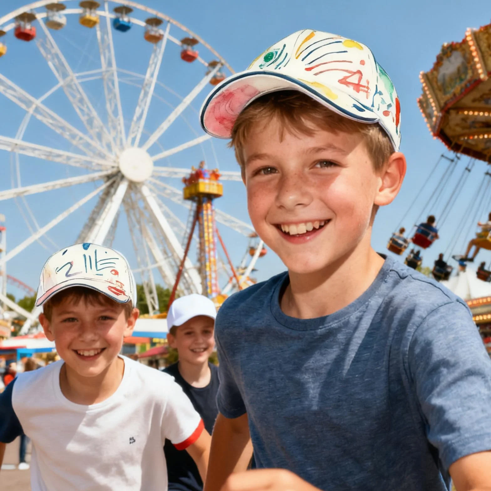 Lot de 10 Casquettes Enfant à Peindre DIY, Casquette Baseball Blanche pour Enfants Garçons Filles