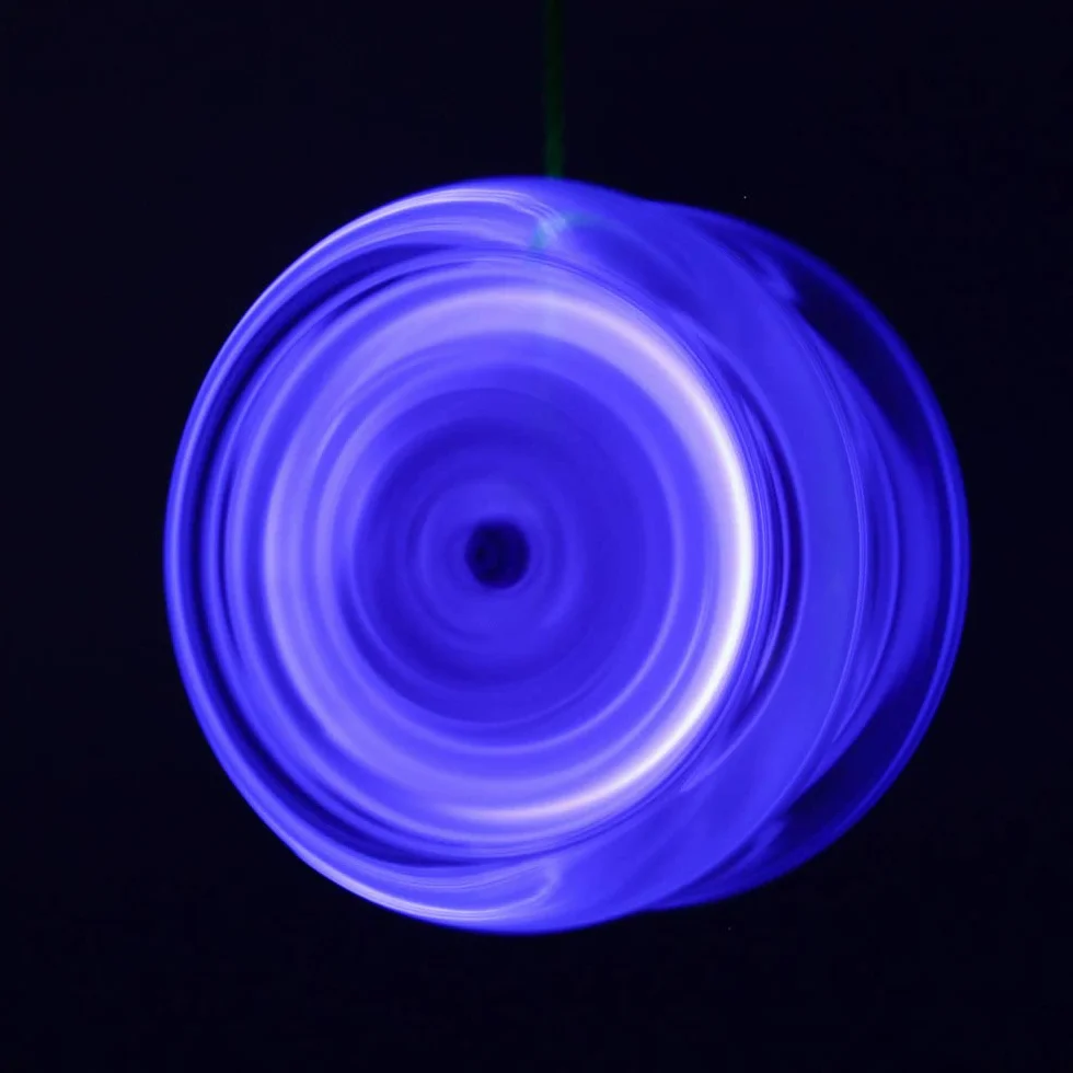 YoyoFactory SPINSTAR LED Yo-yo Bleu - Yo-yo Lumineux pour Débutants avec Ficelle et Batteries Incluses
