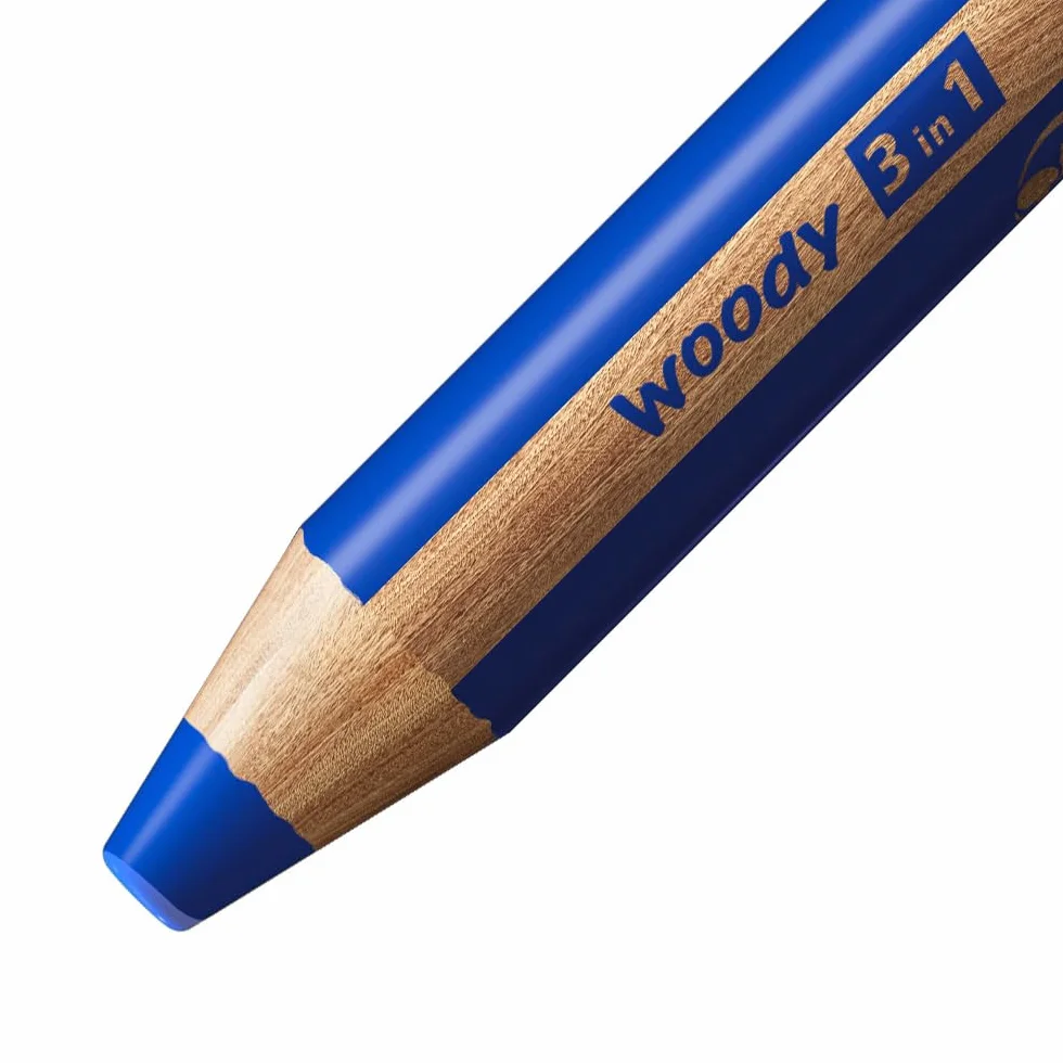 STABILO woody 3in1 Crayon de couleur Lot x5 Outremer