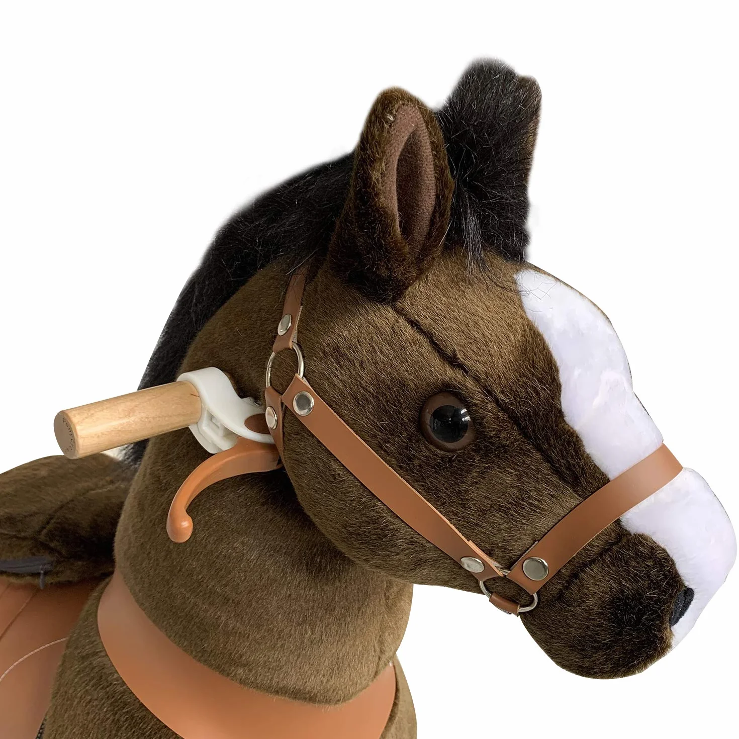 PonyCycle Classique Modèle Ux421 Cheval Brun Chocolat à Roues avec Frein et Son Taille 4 pour 4 à 7 Ans