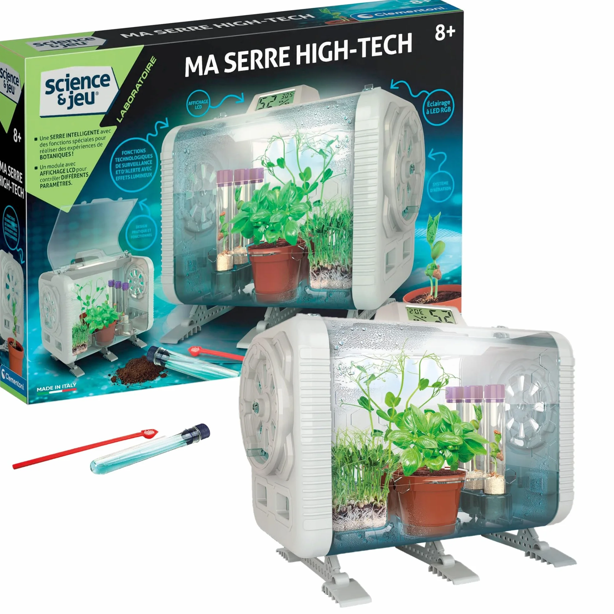 Clementoni Ma Serre High-Tech Jeux Éducatif Enfant Science Nature dès 8 Ans Fabriqué Italie