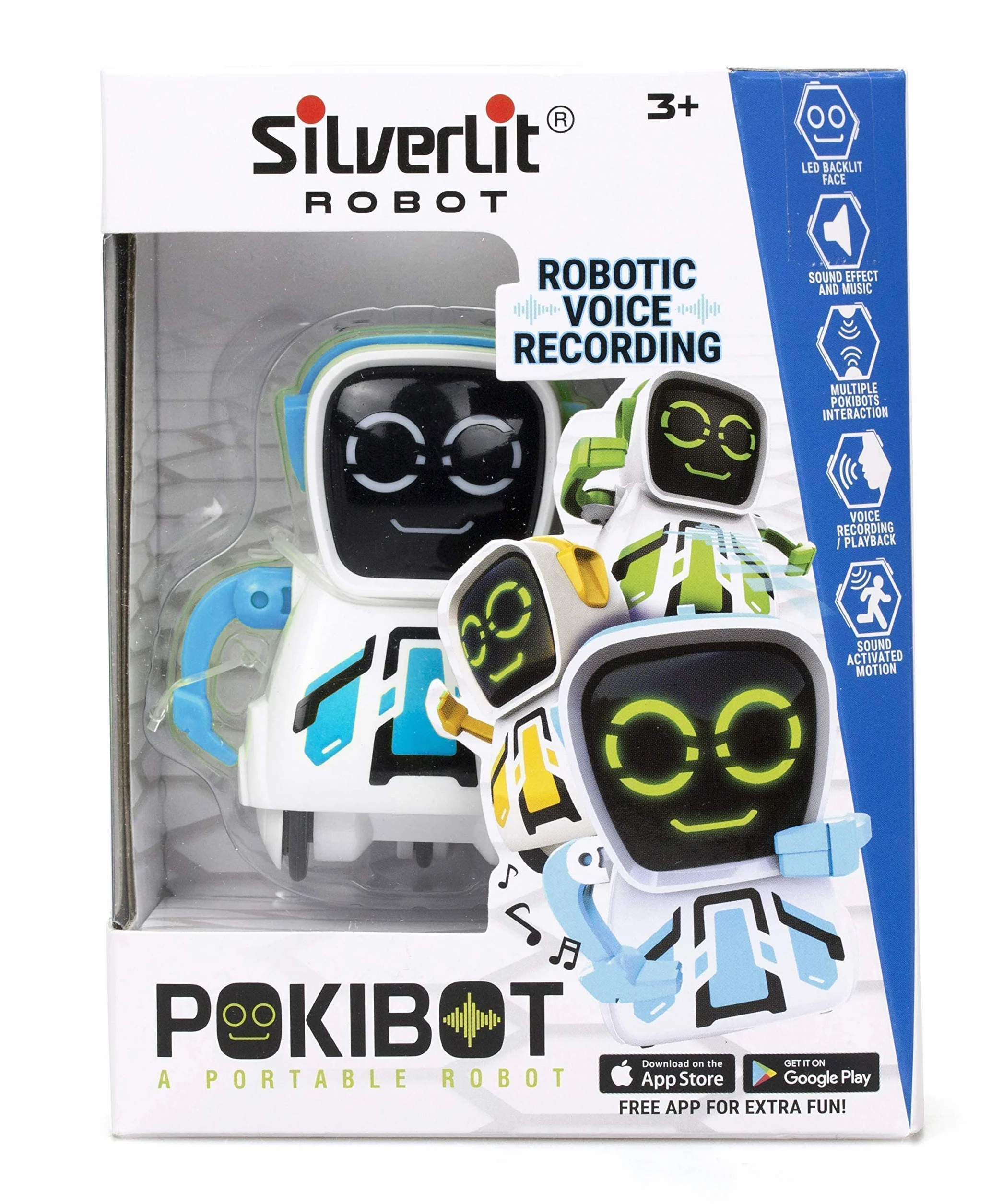Silverlit Ycoo Pokibot 8 cm Mini Robot Interactif Enregistrement Messages