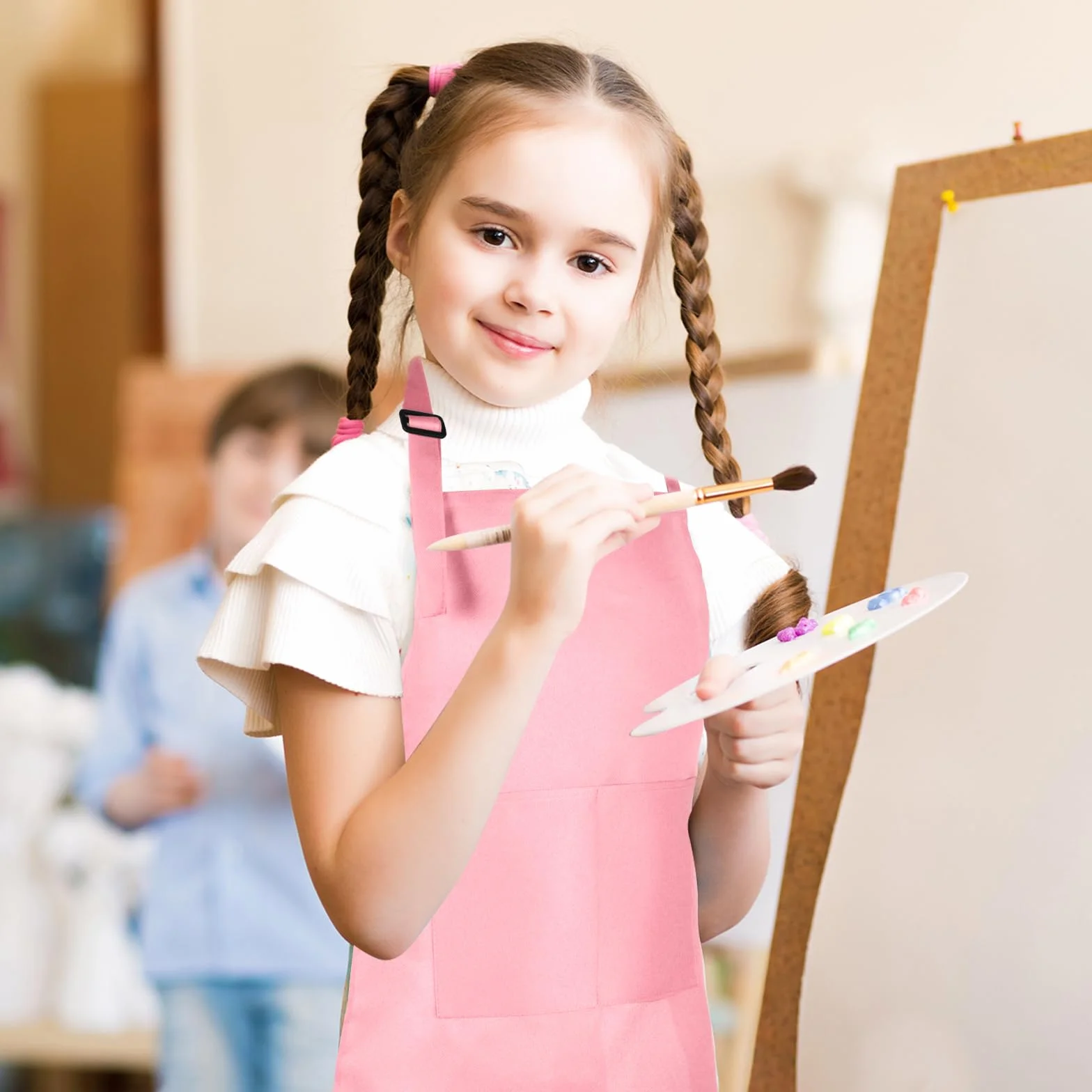 Lot de tabliers réglables pour enfants avec 2 poches - Tabliers de peinture et pâtisserie