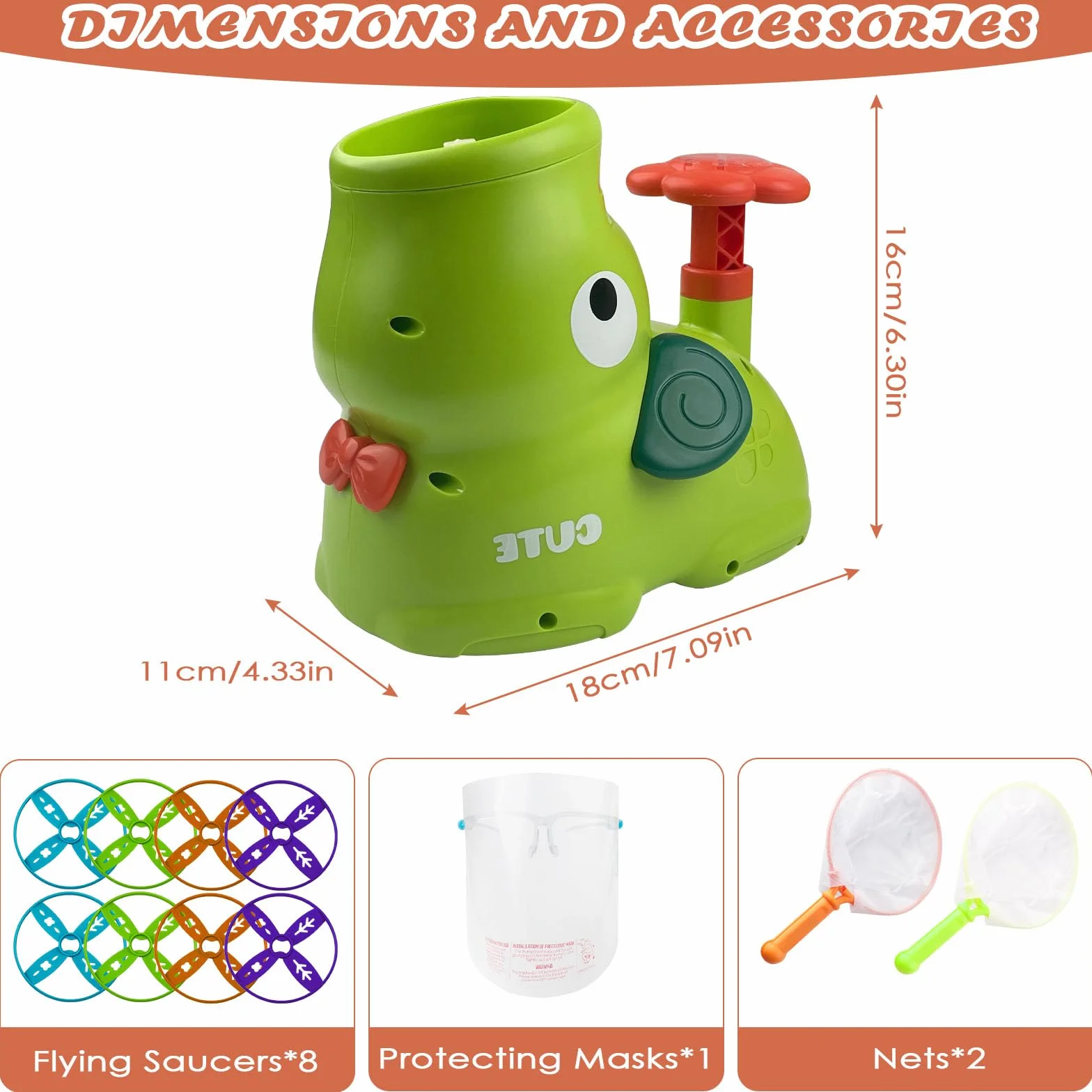 Chiluxendo Jeux Exterieur Enfant Vert Lanceur de Soucoupe Volante à Pied Jouet Coordination Mains Pieds Yeux