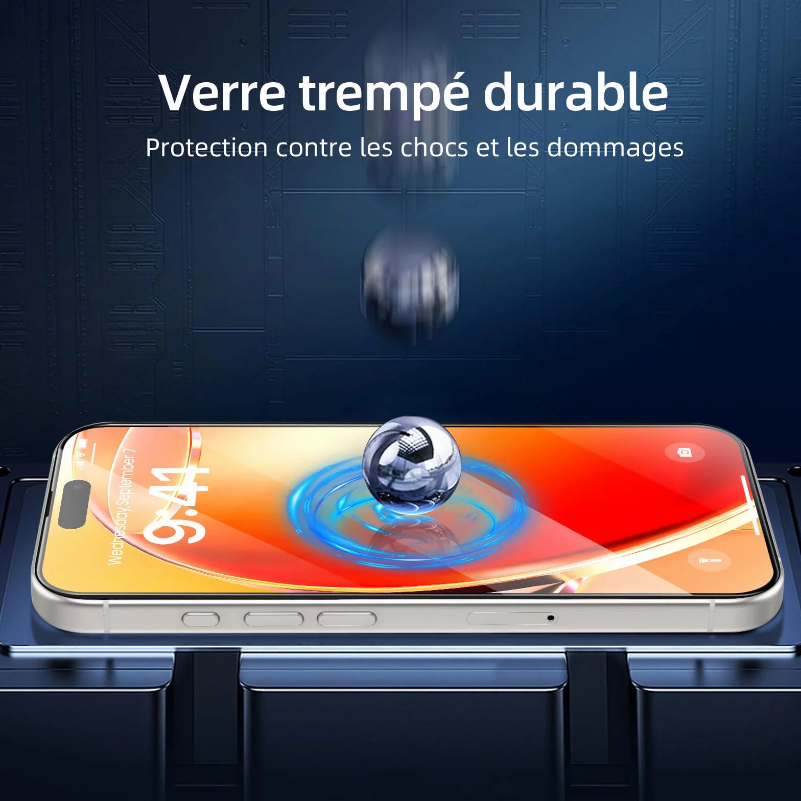 NEW'C Lot de 3 Verre Trempé pour iPhone 17 Pro 16 Pro (6,3 Pouces) Film Protection écran