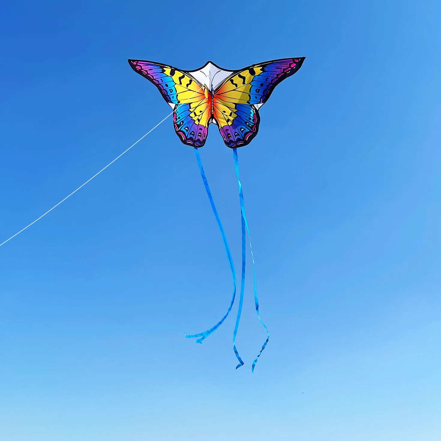 HONBO Cerf-volant papillon 139,7 x 71,1 cm pour enfants débutants avec poignée
