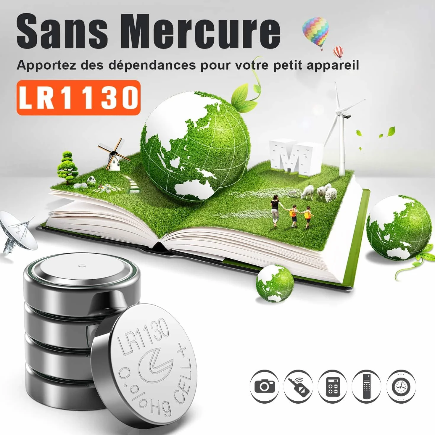 Piles Bouton alcaline LR1130 AG10 - Paquet de 20