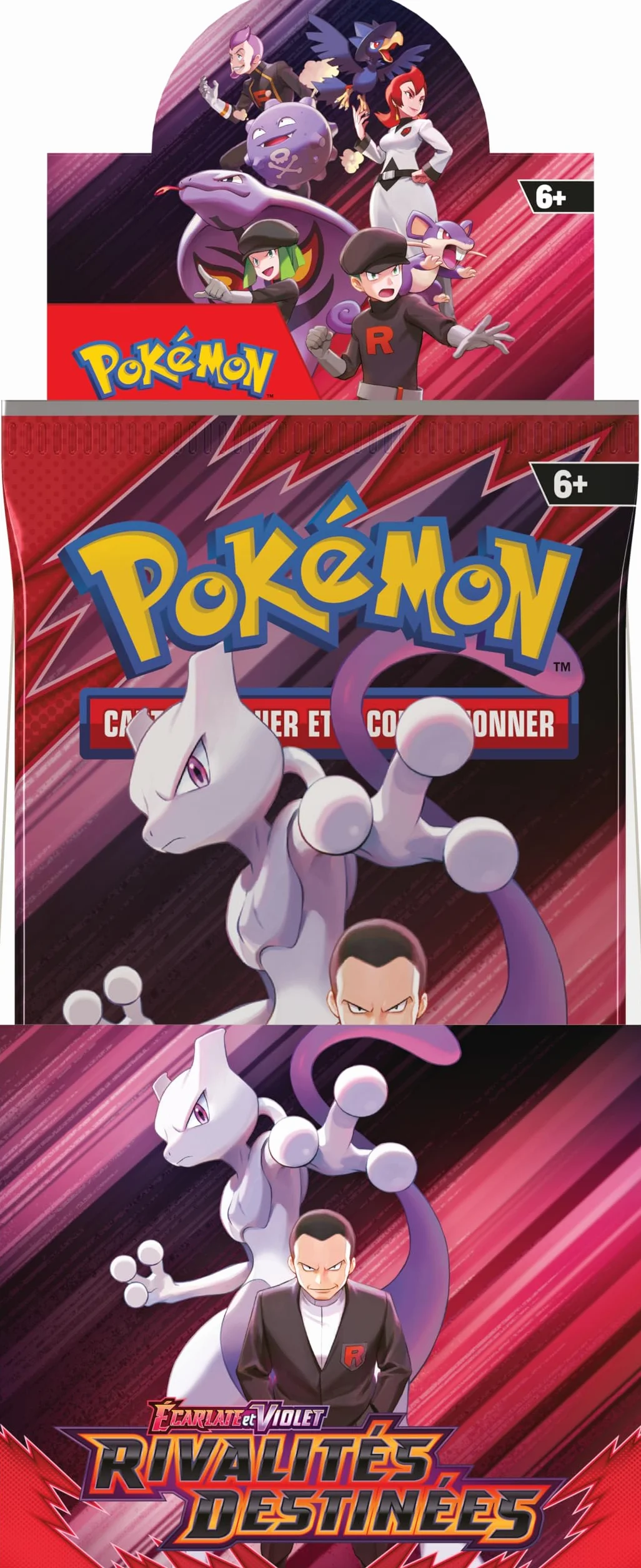 Pokémon JCC: présentoir de boosters Écarlate et Violet – Rivalités Destinées du JCC Pokémon (18 boosters)