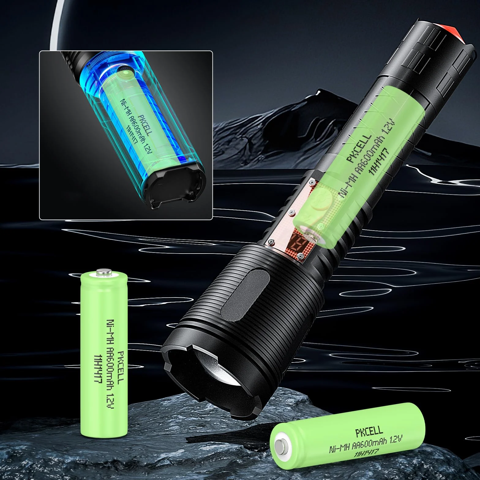 PKCELL Piles rechargeables AA NIMH 1,2V 600mAh 4 pièces
