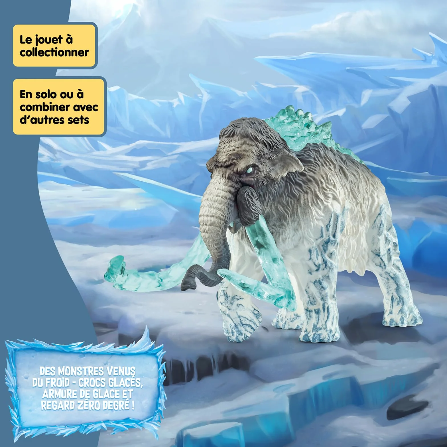 Schleich ELDRADOR Creatures Mammouth de Glace 70829 Figurine Monstre avec défenses Mobiles 9 x 16 x 11 cm