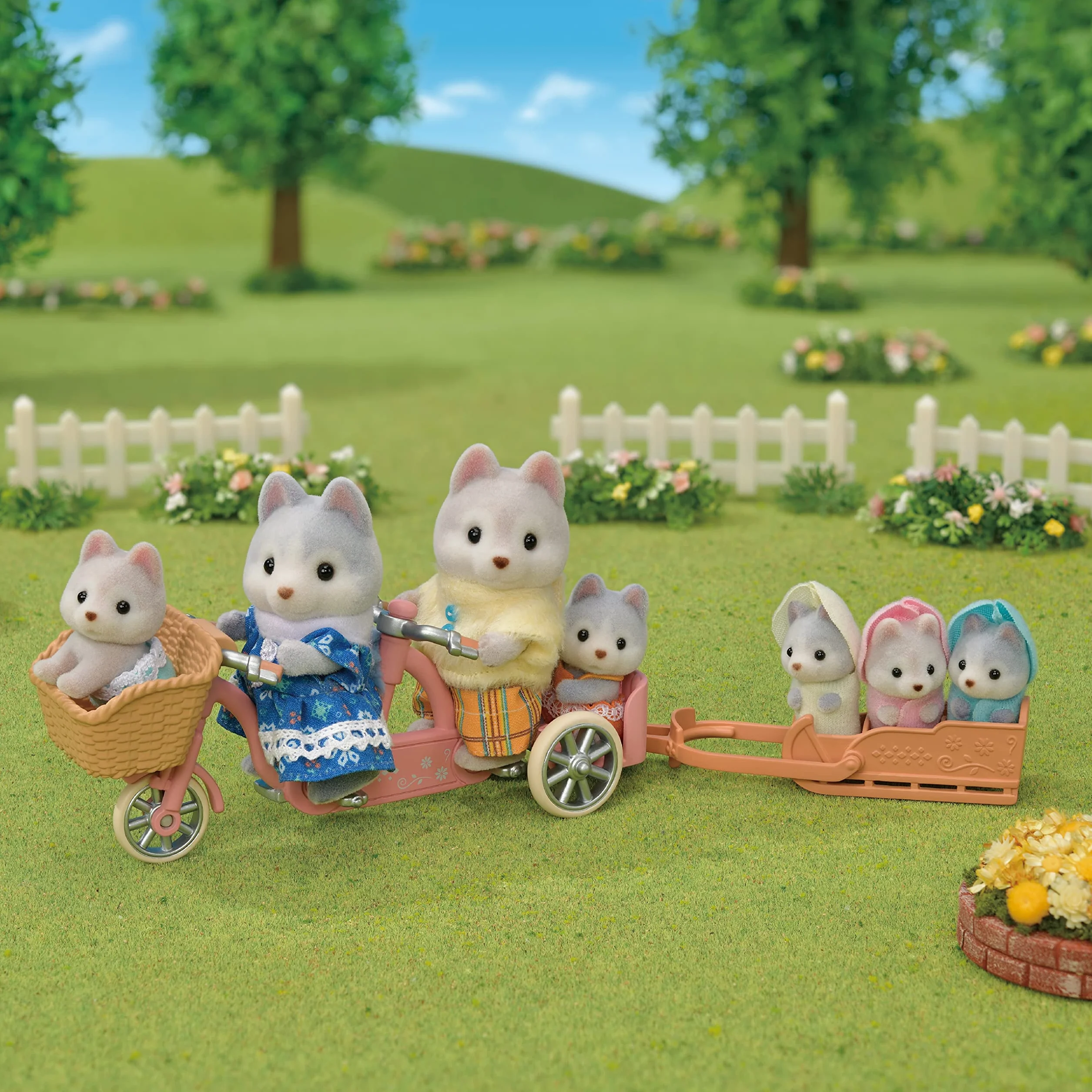 Sylvanian Families La famille Husky Set 5 figurines animaux miniatures jouet enfant 3 ans+