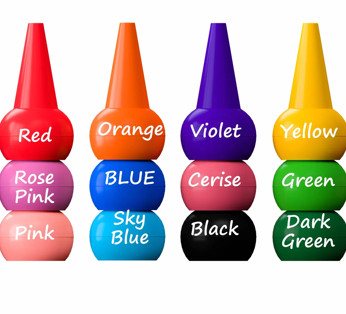 WATSABRO Crayons à Doigts 12 Couleurs Lavables Naturels pour Bébé Enfants