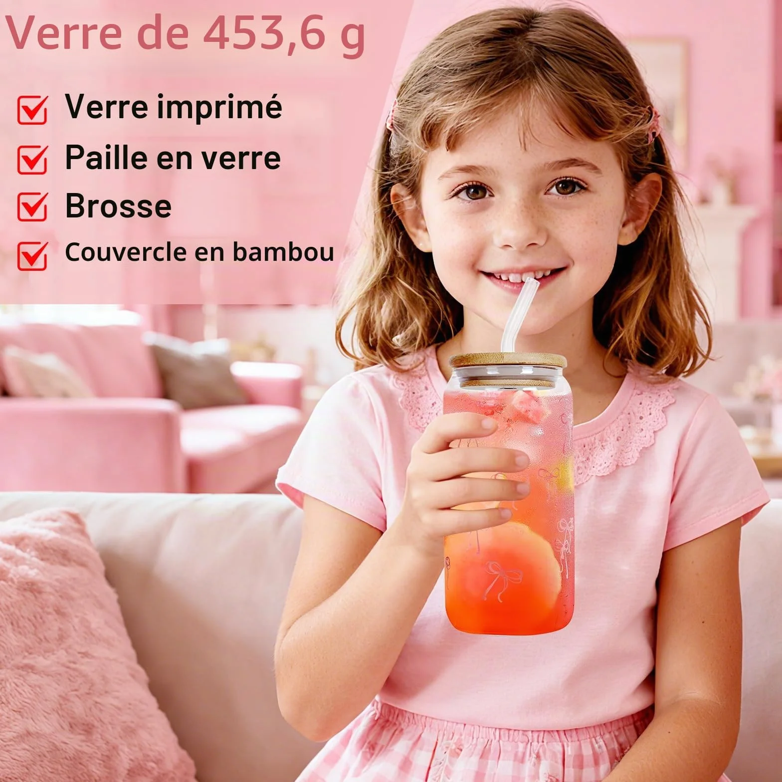 Cadeaux pour Filles Adolescentes 9-16 Ans, Trousse de Maquillage avec Verre Pinceau Bandeau Bracelet