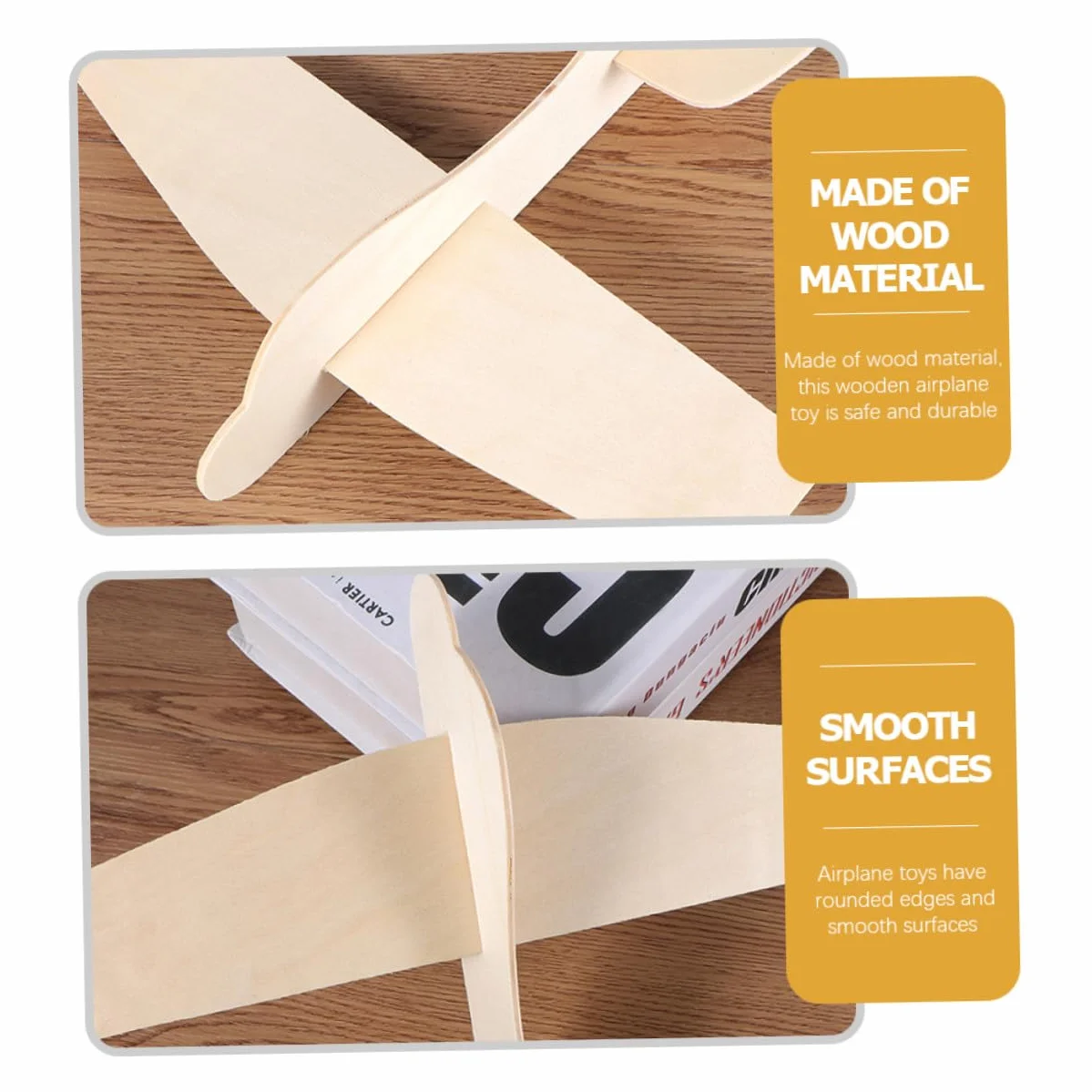 Kit de 15 Avions en Bois Brut à Assembler DIY Artisanat du Bois Surface Lisse