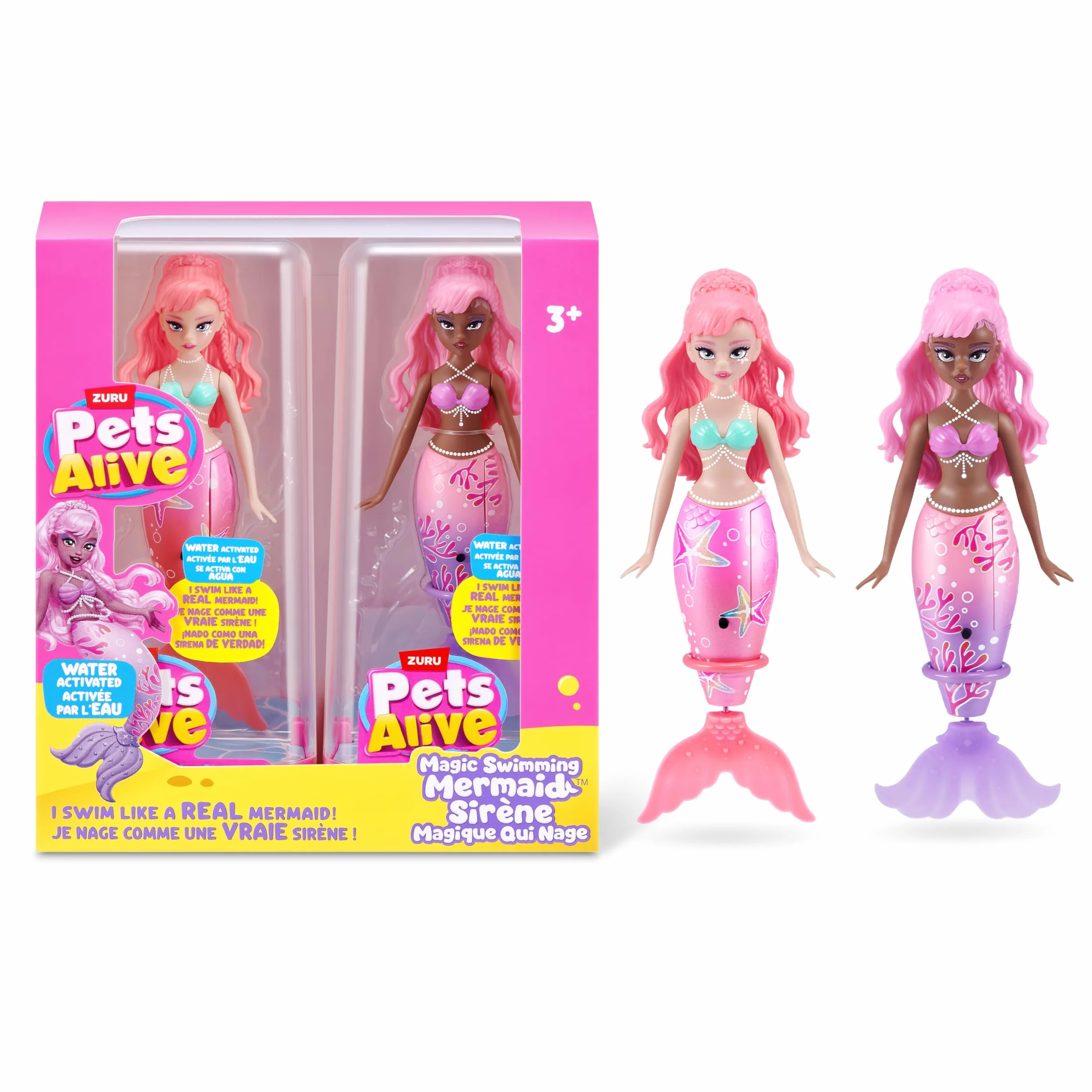 Pets Alive Water Activated Swimming Mermaid Sea Star Coral 2 PK