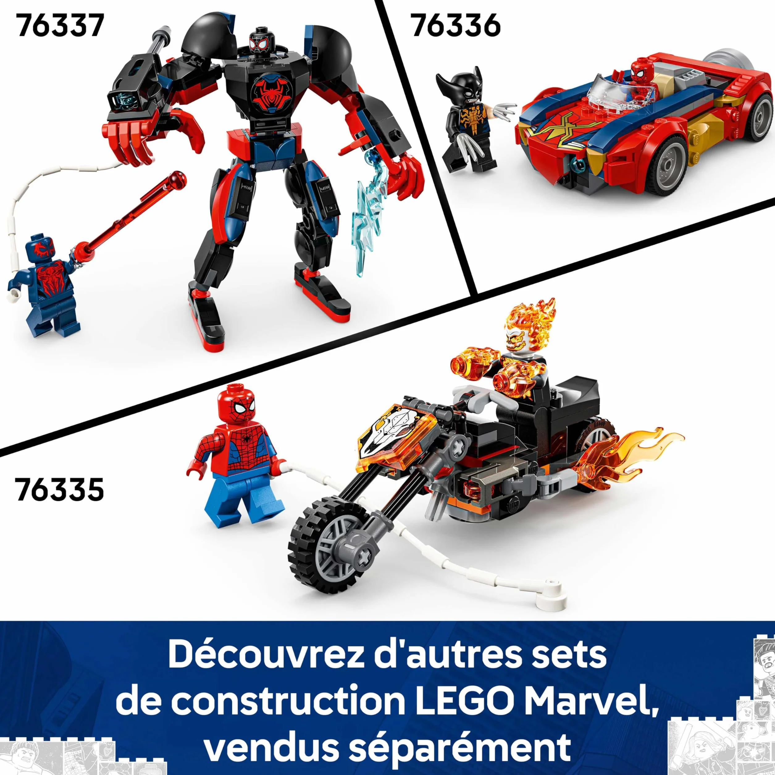 LEGO Marvel Le Combat des Robots Spider-Man contre Docteur Octopus Jouet Super-Héros 2 Figurines Action 3 Minifigurines 76338