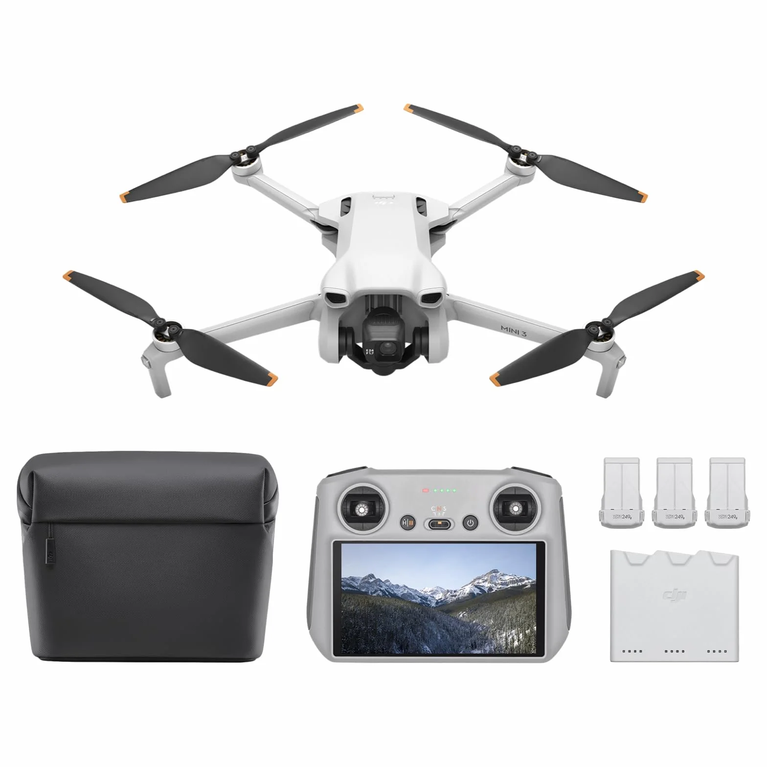 DJI Mini 3 Fly More Bundle (DJI RC) – Mini Drone 4K HDR, 3-Axis Gimbal, 114 Min Flight Time, 10 km Video Transmission