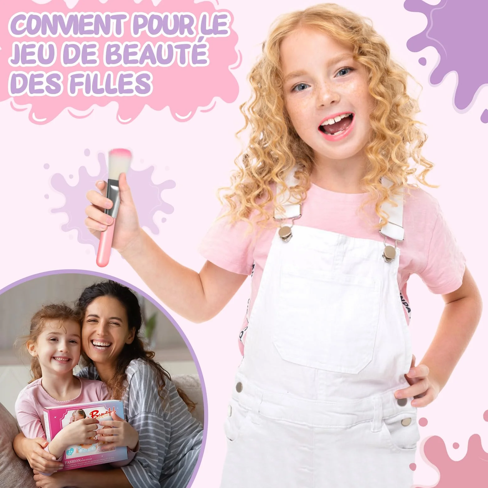 BuzzoXerex Têtes à Coiffer Enfant 58 Pièces Jouet de Maquillage et Coiffure Cadeau Anniversaire Noël 3 Ans Bleu