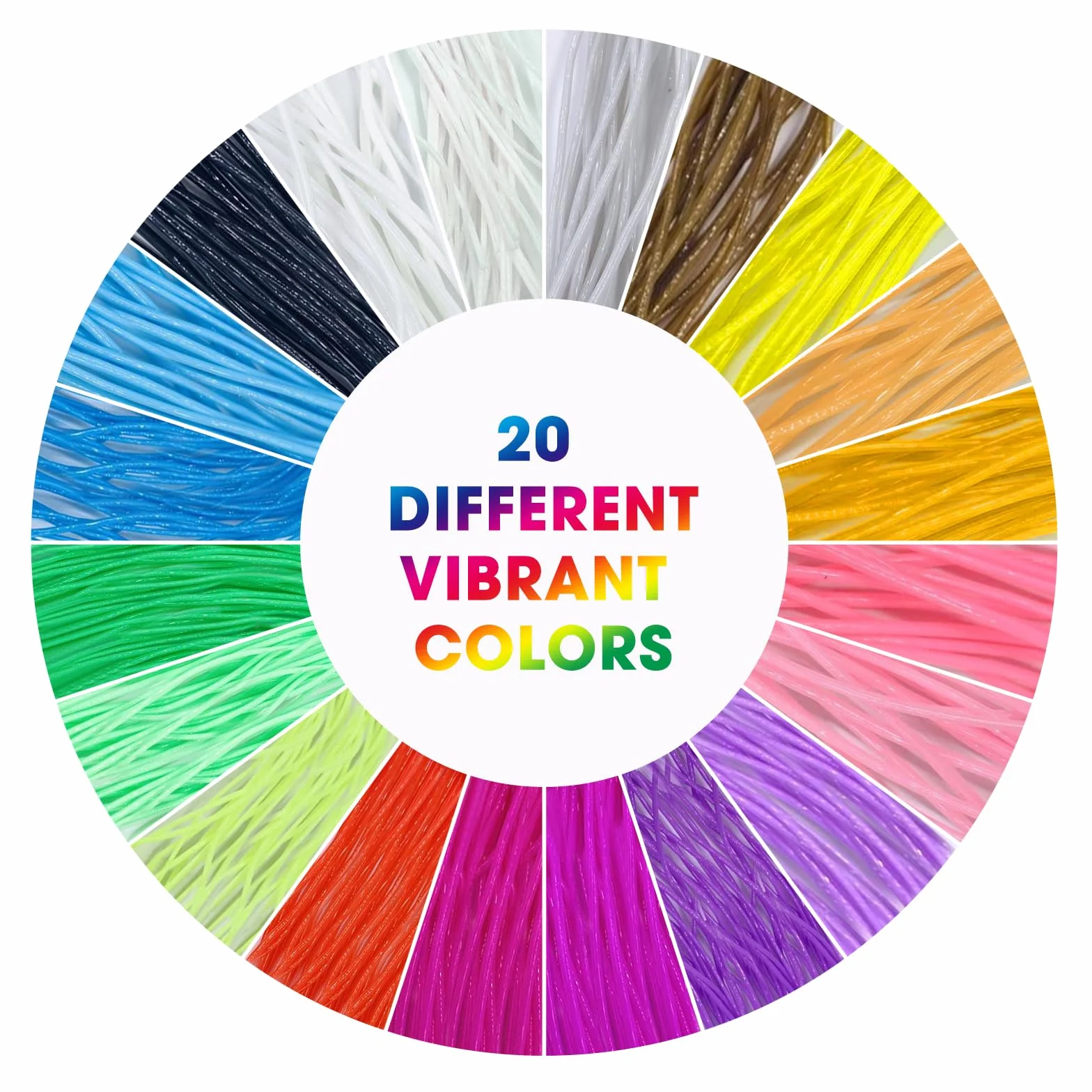 VINATO Kit de Scoubidou Fil avec 200 Pièces Fils Élastiques, 20 Couleurs pour Fabrication de Bracelets