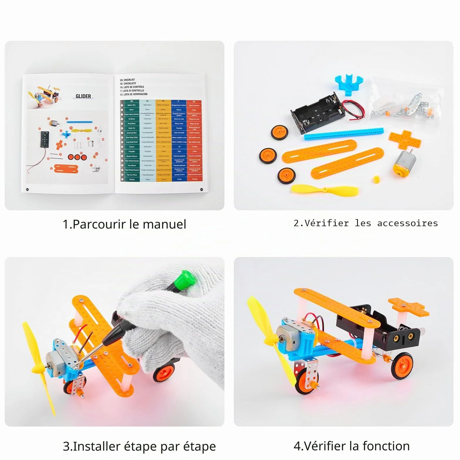 Kit de construction de robot STEM pour enfants - Ensemble d'expériences d'ingénierie avec moteur