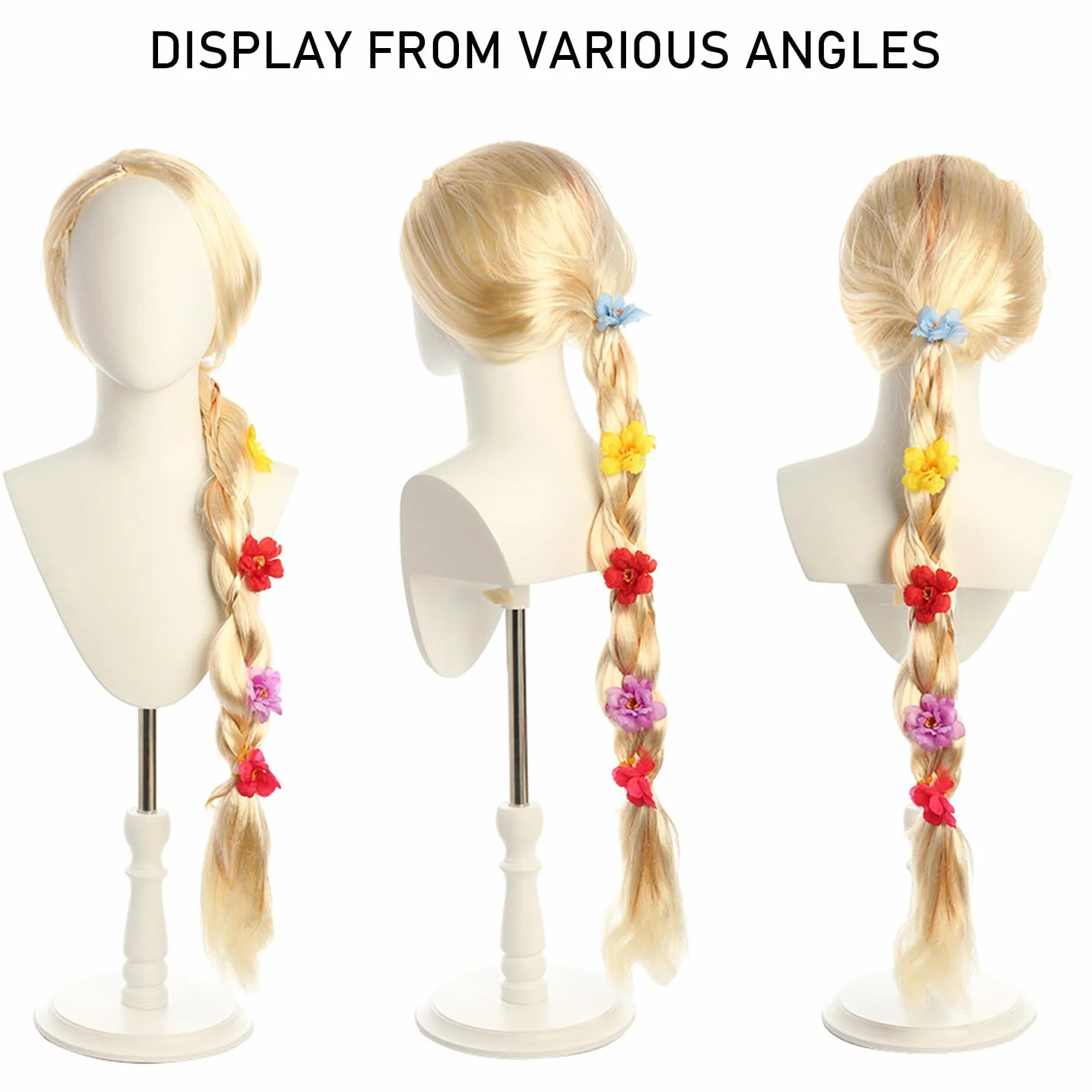 Perruque Enfant Blond Princesse Tresse Cheveux Extensions Carnaval Fête