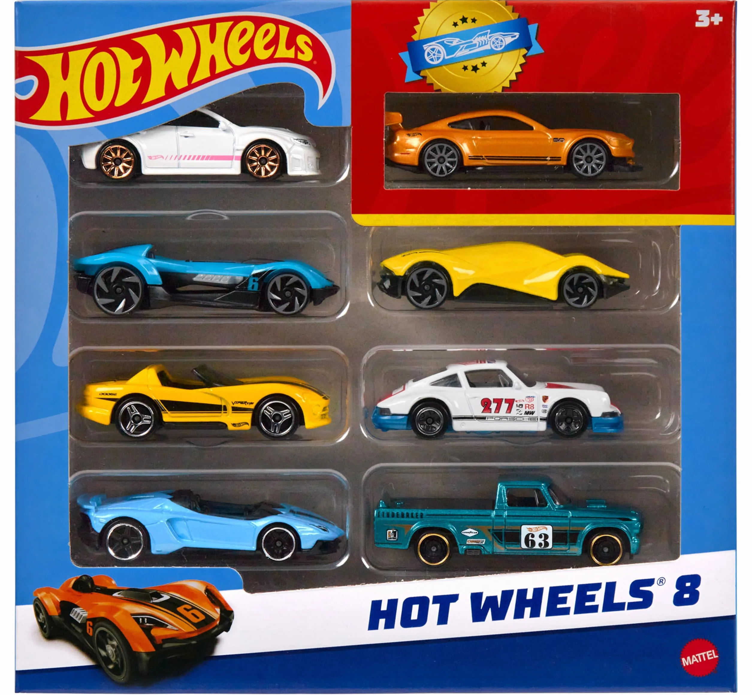 Hot Wheels Coffret 8 Voitures Camions Échelle 1/64 Modèle Aléatoire HPV78