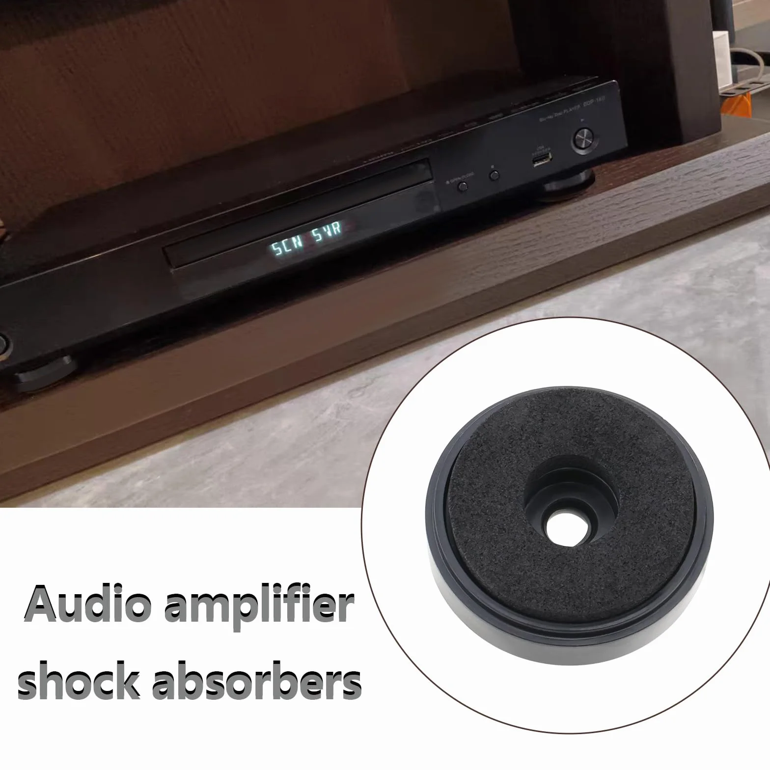Coussinets d'Amplificateur Pieds Tapis de Sol Audio Protecteur de Sol de Haut-Parleur Absorbeur de Vibrations Noir 10 Pièces