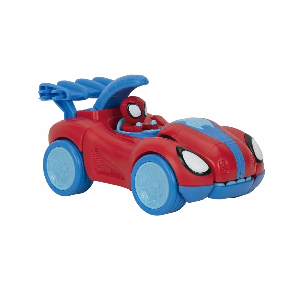 Marvel Spidey and His Amazing Friends Spidey-Rex Racer - Véhicule 20,3 cm avec Sons Transformable en Dinosaure