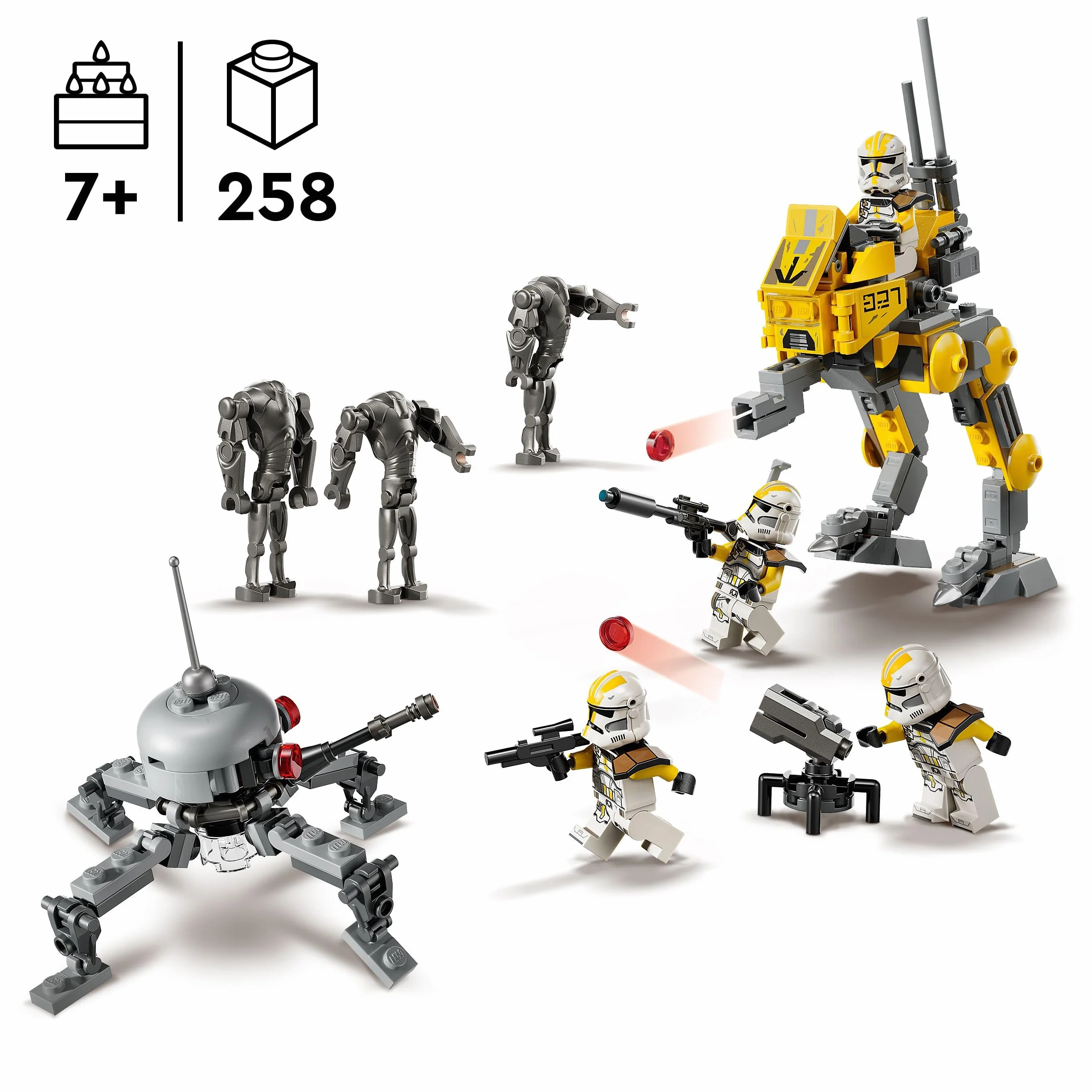 LEGO Star Wars 75431 La Revanche des Sith Pack de Combat du 327ème Corps d'Armée - 4 Minifigurines, 3 Droïdes de Combat & 1 AT-RT