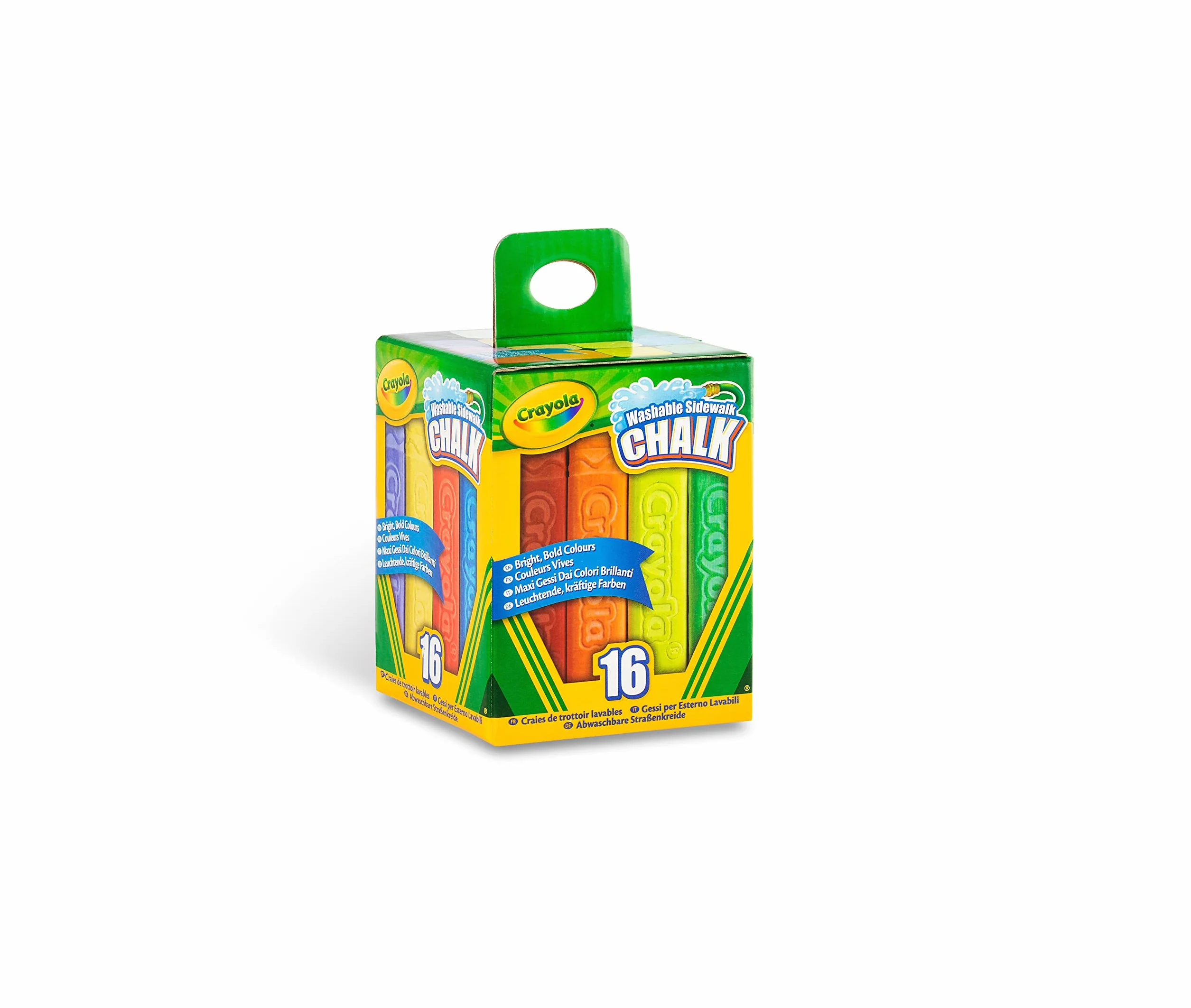 CRAYOLA Craies de trottoir lavables Set de 16 pièces couleurs assorties