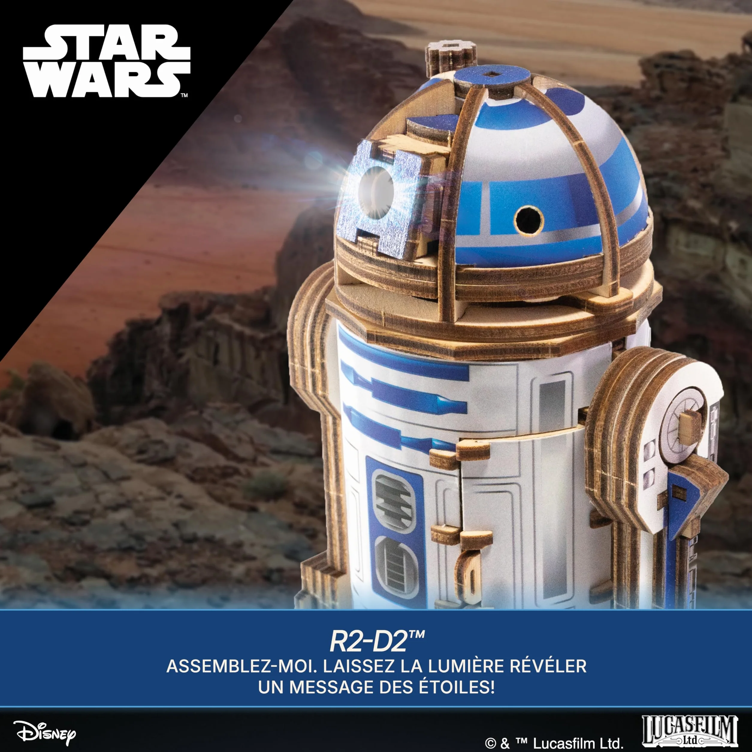 UGEARS Star Wars R2-D2 3D Puzzle Bois Adulte - Maquette en Bois a Construire, Puzzle 3D DIY