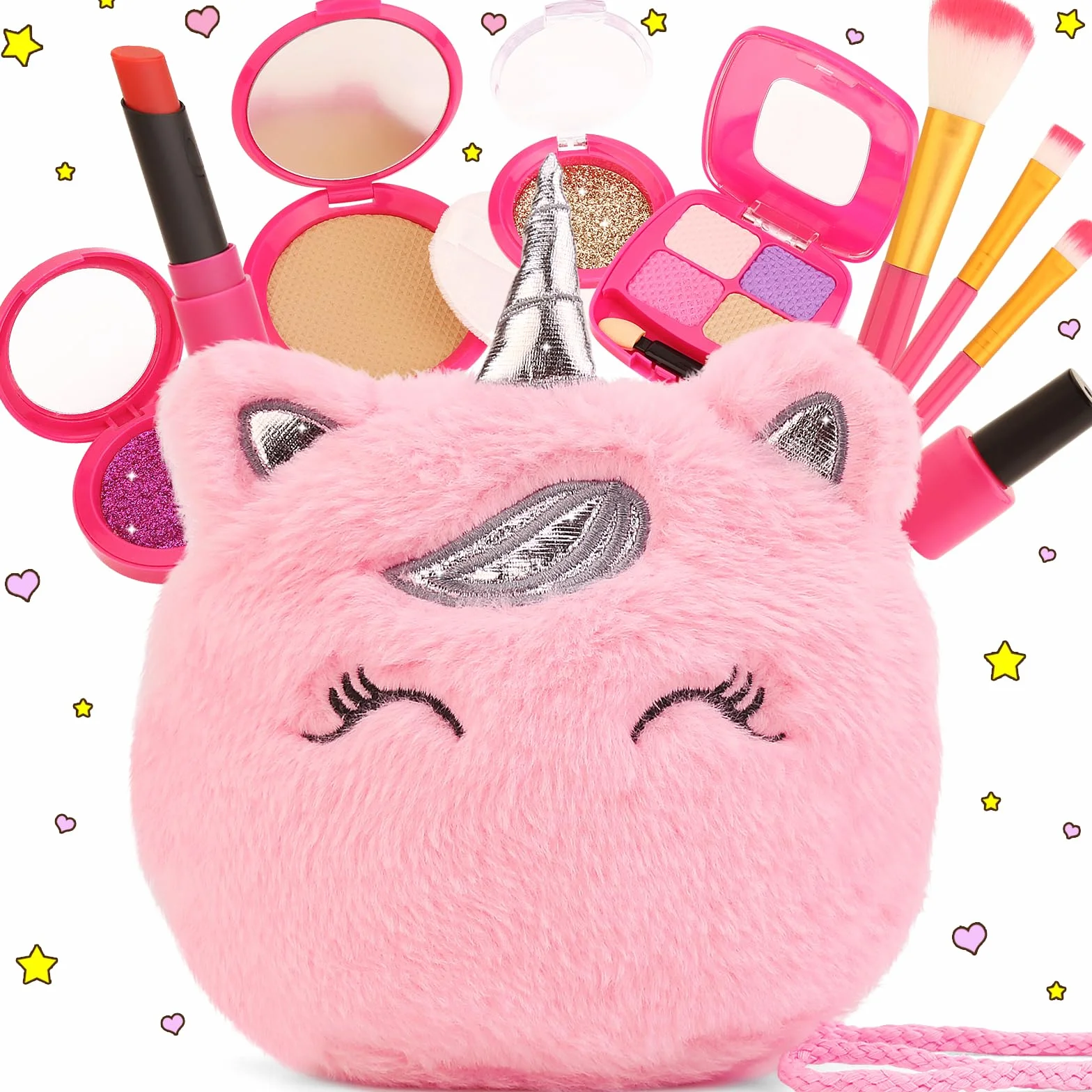 Kit de maquillage pour enfants, jouet de rôle fille 3-8 ans, ensemble princesse licorne