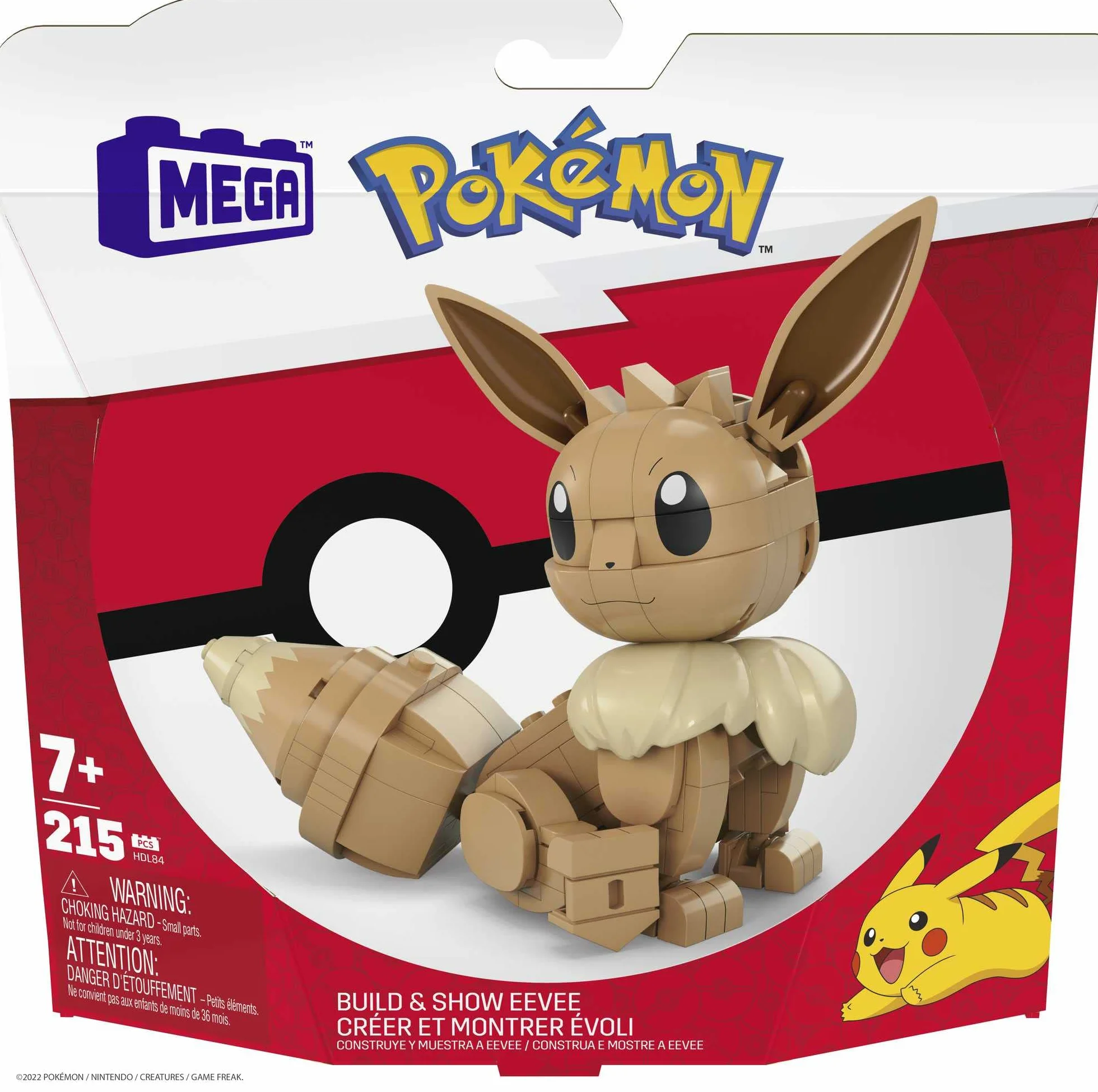 MEGA Pokémon Figurine Action Évoli Articulée 6 cm 215 Pièces Jeu De Construction Modèle À Collectionner HDL84