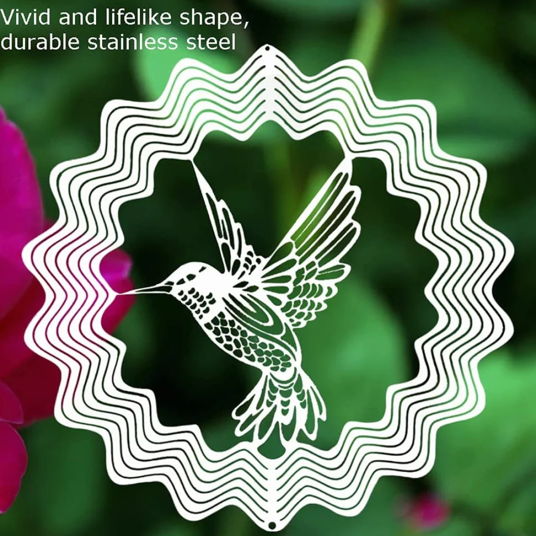Moulin à Vent Métal Extérieur 3D Acier Inoxydable Décoration Jardin