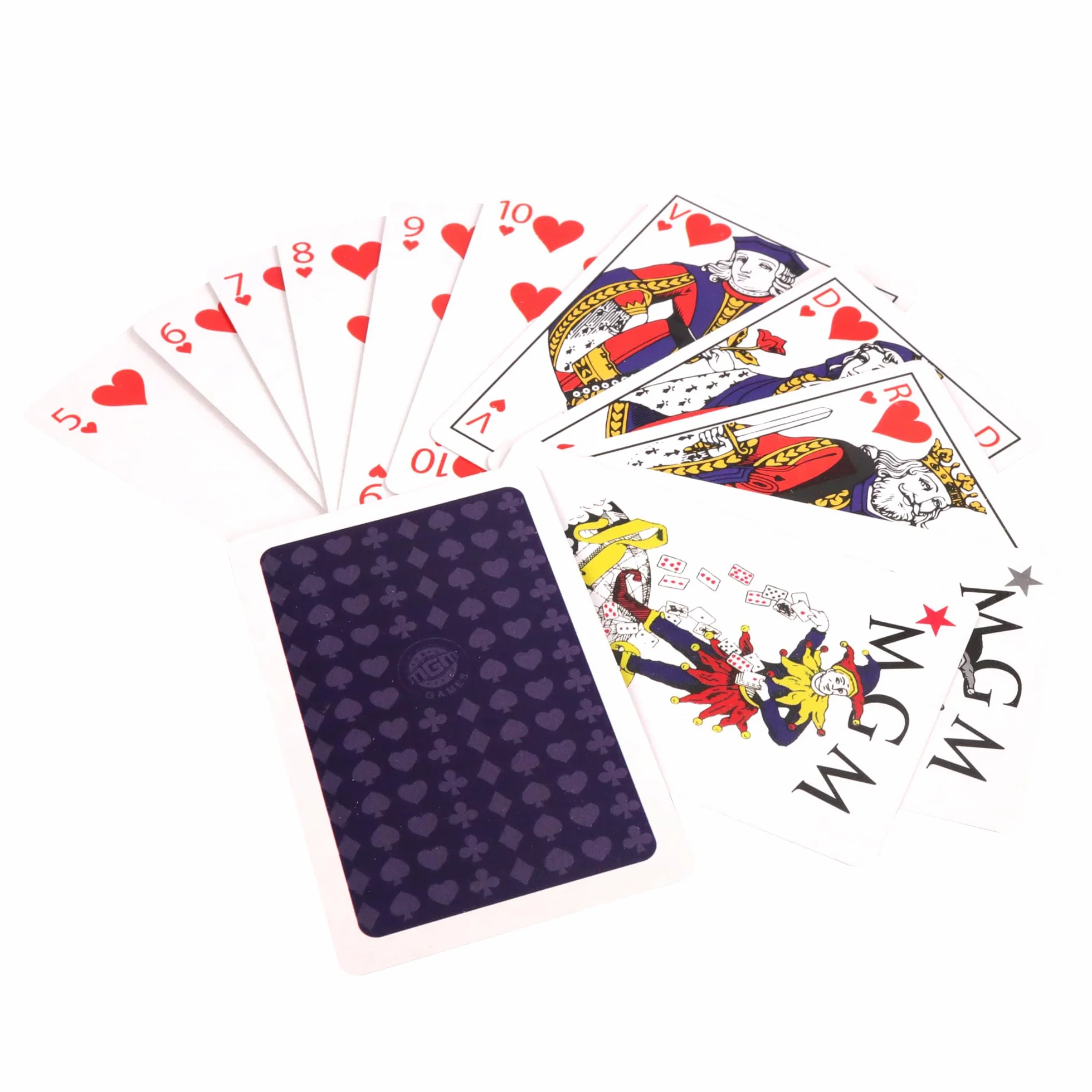 MGM Games Jeu de 54 Cartes Rouge ou Bleu Papier à partir de 5 Ans