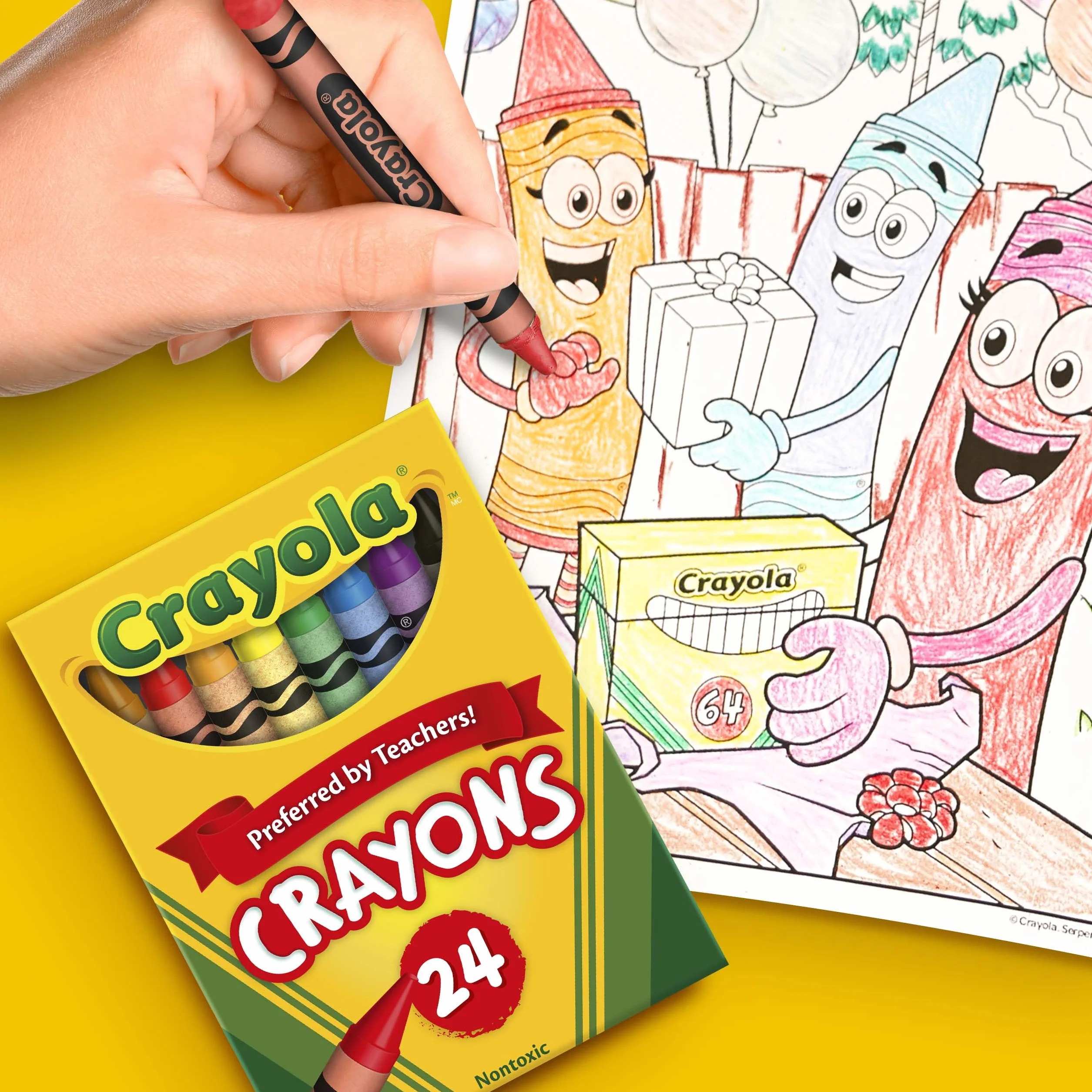 CRAYOLA Crayons de cire Set de 24 pièces Couleurs assorties