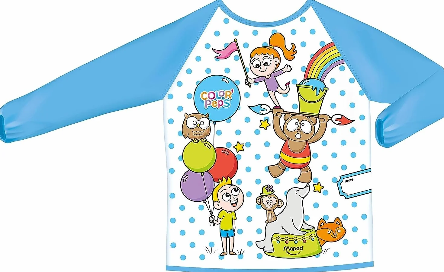 Maped Color'Peps Tablier de Protection Enfant 18 mois-5 ans Imperméable Peinture Loisir Créatif