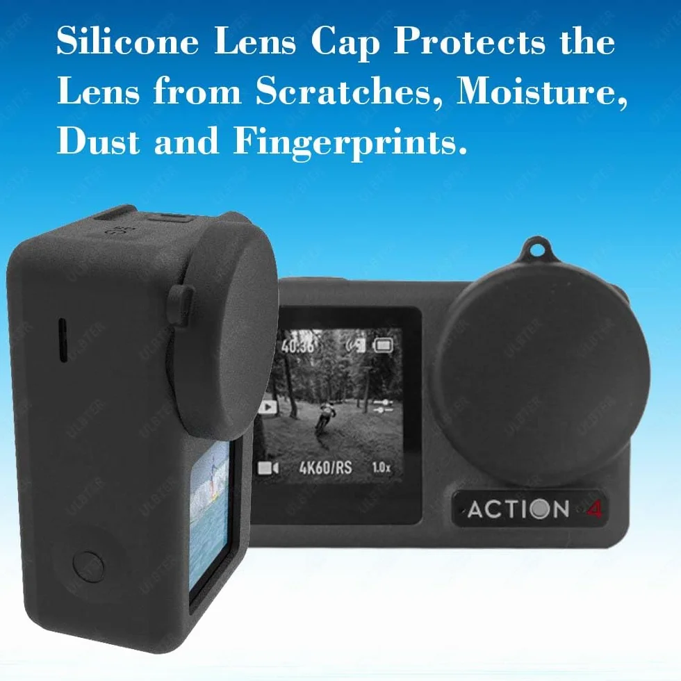 Sac Étui de Transport pour DJI Osmo Action 5 Pro/Action 4/Action 3 Noir avec Bouchon d'Objectif en Caoutchouc
