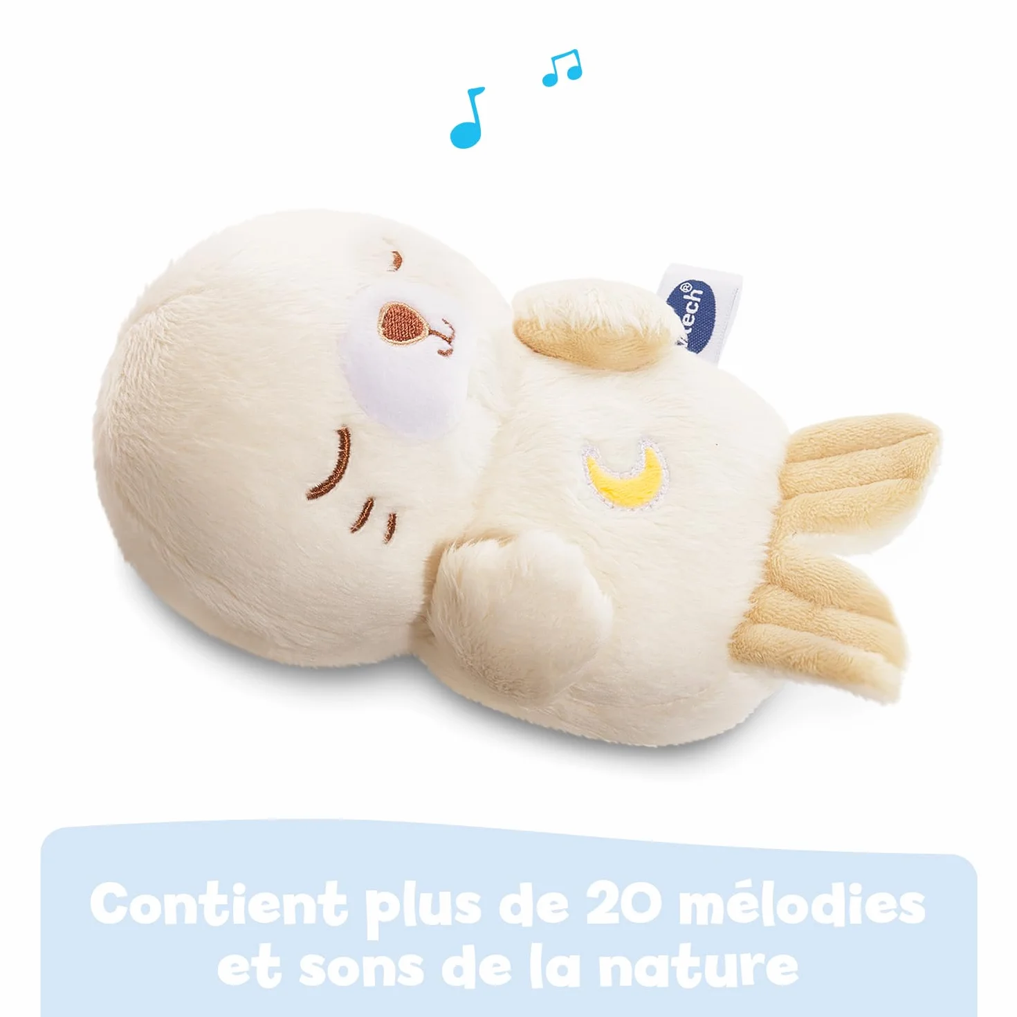 VTech LumiZen Beige Petite Peluche Phoque Doudou Veilleuse Musicale Bébé Nomade Enfant Lumineuse Cadeau Naissance