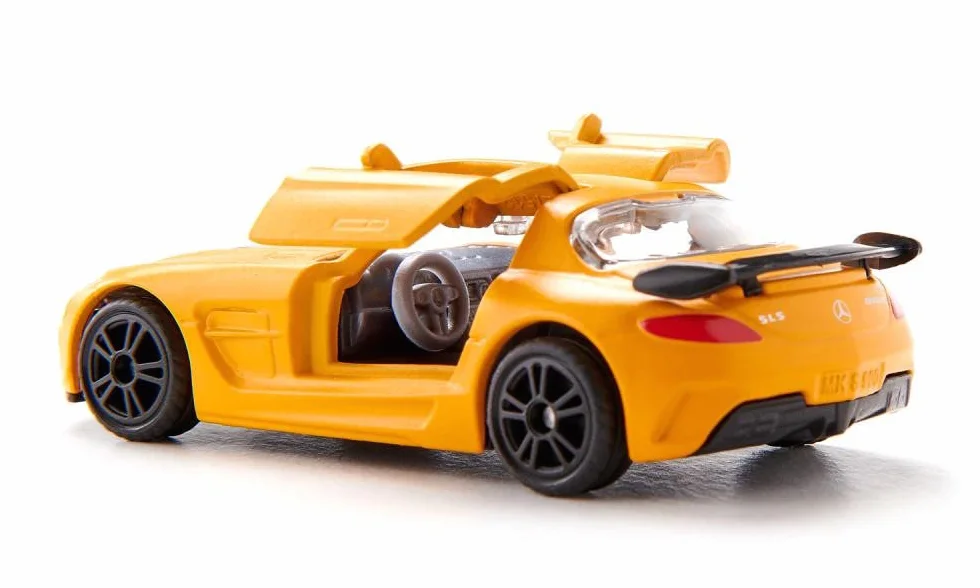 SIKU 1542 Mercedes-Benz SLS AMG Black Series Voiture de Sport Métal Plastique Orange Portières Papillon ouvrables