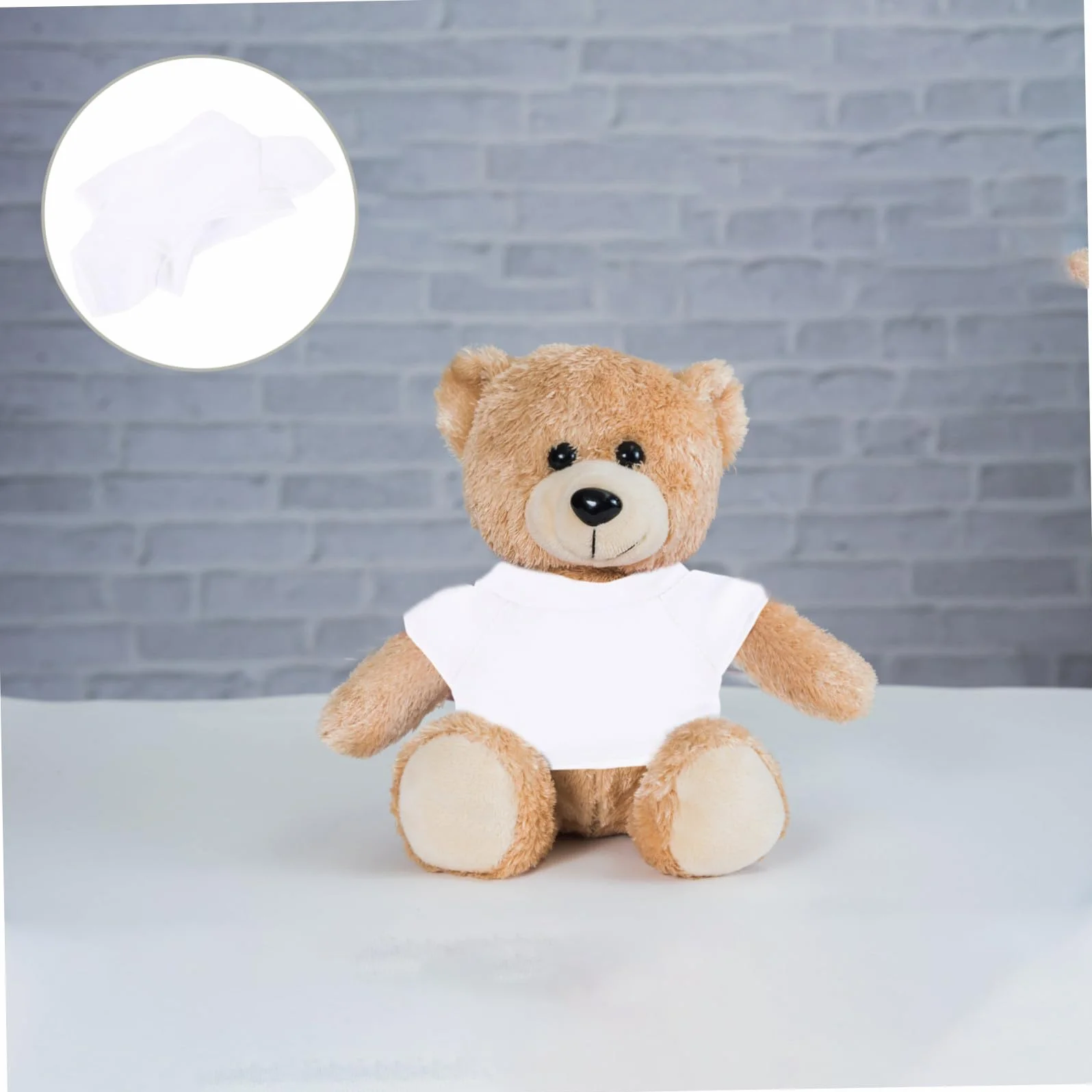 POPETPOP 6 Pièces T-Shirt Ours pour Poupée en Coton Blanc Réutilisable Tenue des Couleurs
