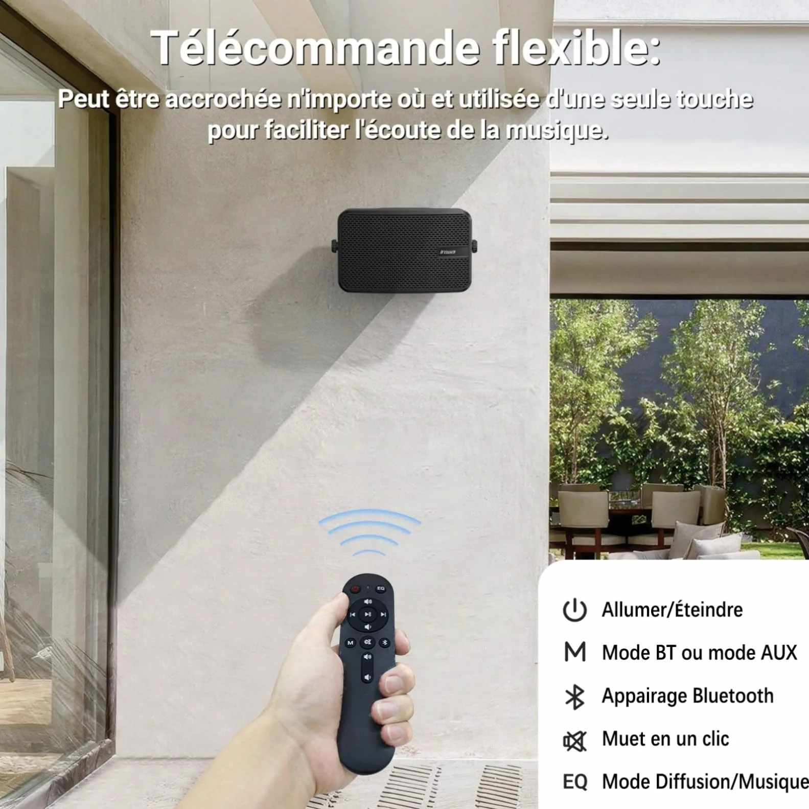 Inwa Enceintes Bluetooth Extérieures 400W Haut-Parleur Murale Active Passive Système Stéréo sans Fil Étanche Lot de 2