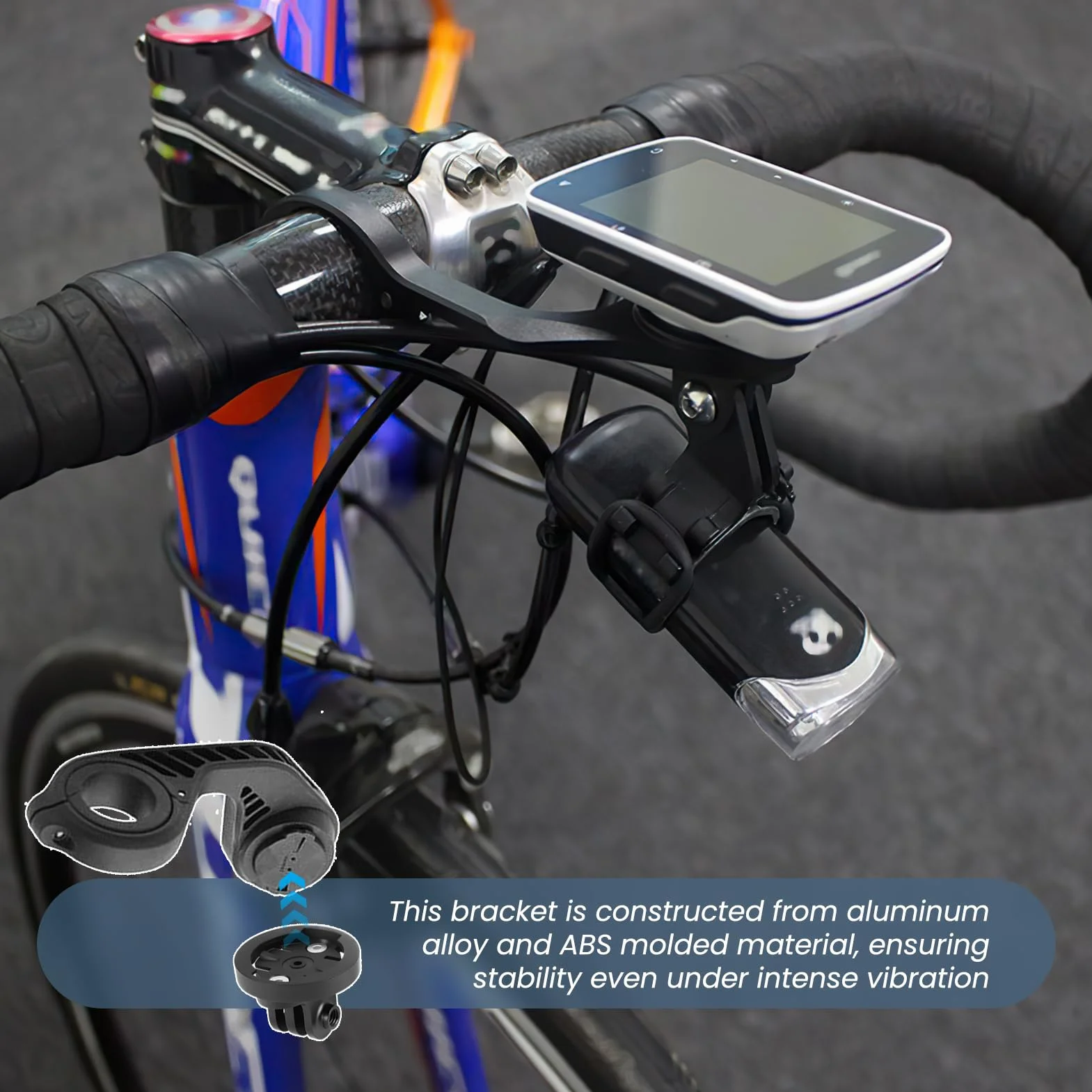 Support Universel pour Ordinateur de Vélo Garmin Gopro avec Adaptateur Mâle pour GPS Edge et Varia UT800, Entraxe 22-24mm
