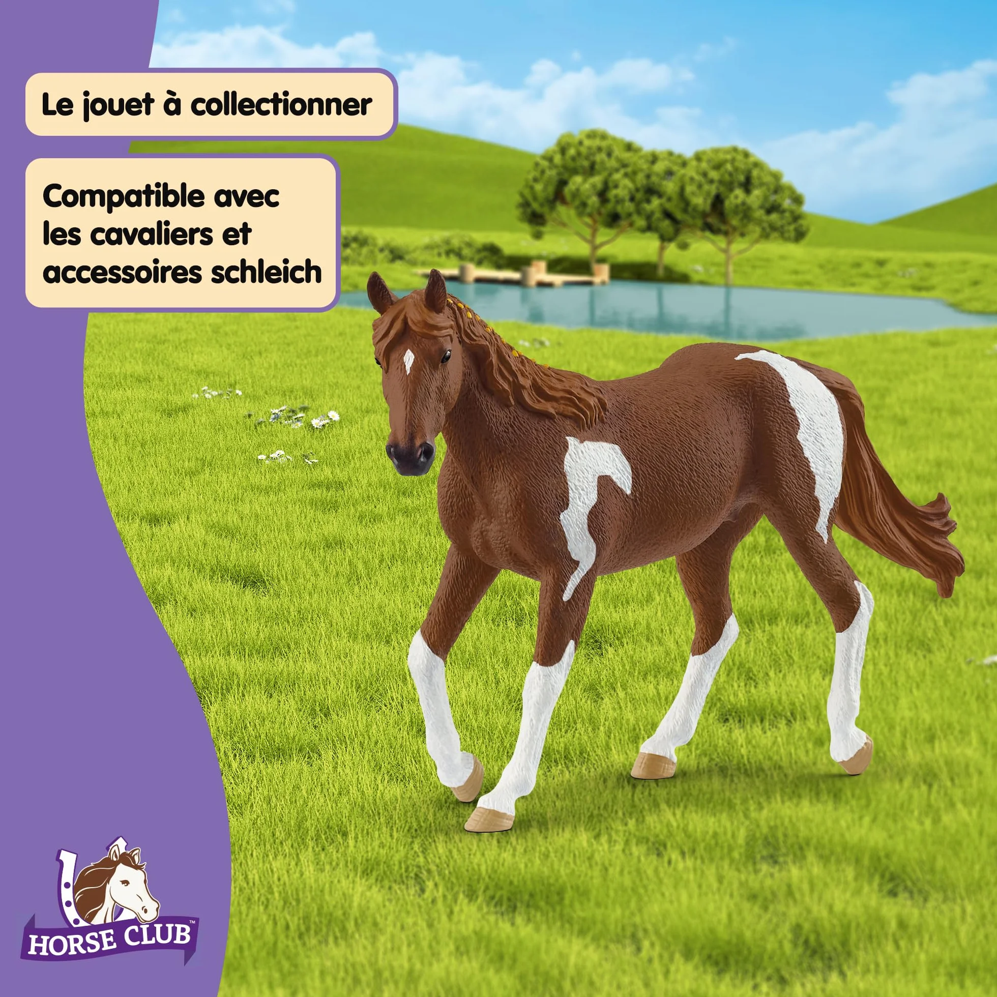 Schleich Horse Club Figurine Jument Paint Horse 14901 Jouet Chevaux 5 Ans 4 x 15 x 11 cm