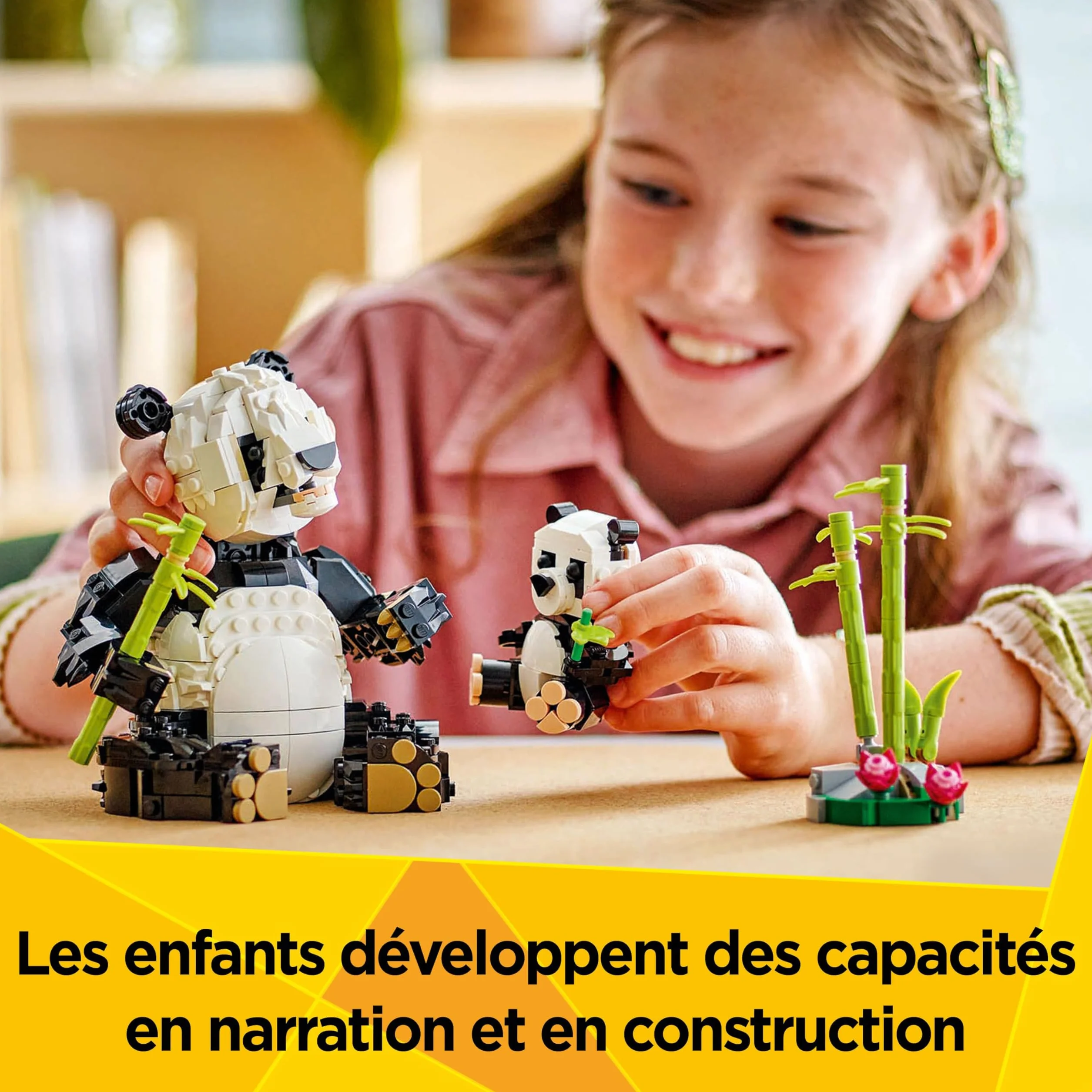 LEGO Creator 3-en-1 Animaux Sauvages Famille Pandas Jouet Construction Transformant Figurines Manchots Orques Cadeau 8 Ans 31165